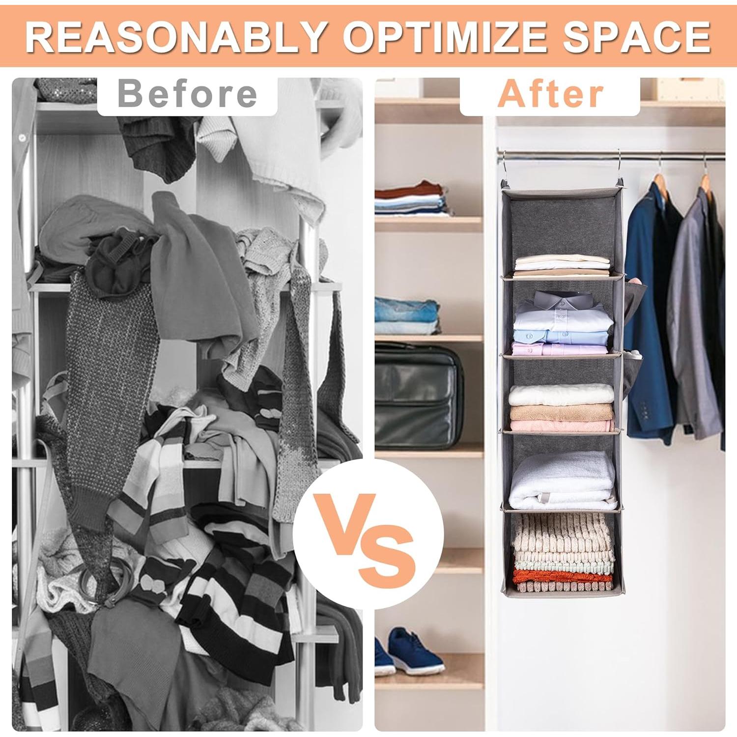 Organizador de Closet Colgante BOOMIBOO 5 Niveles Gris