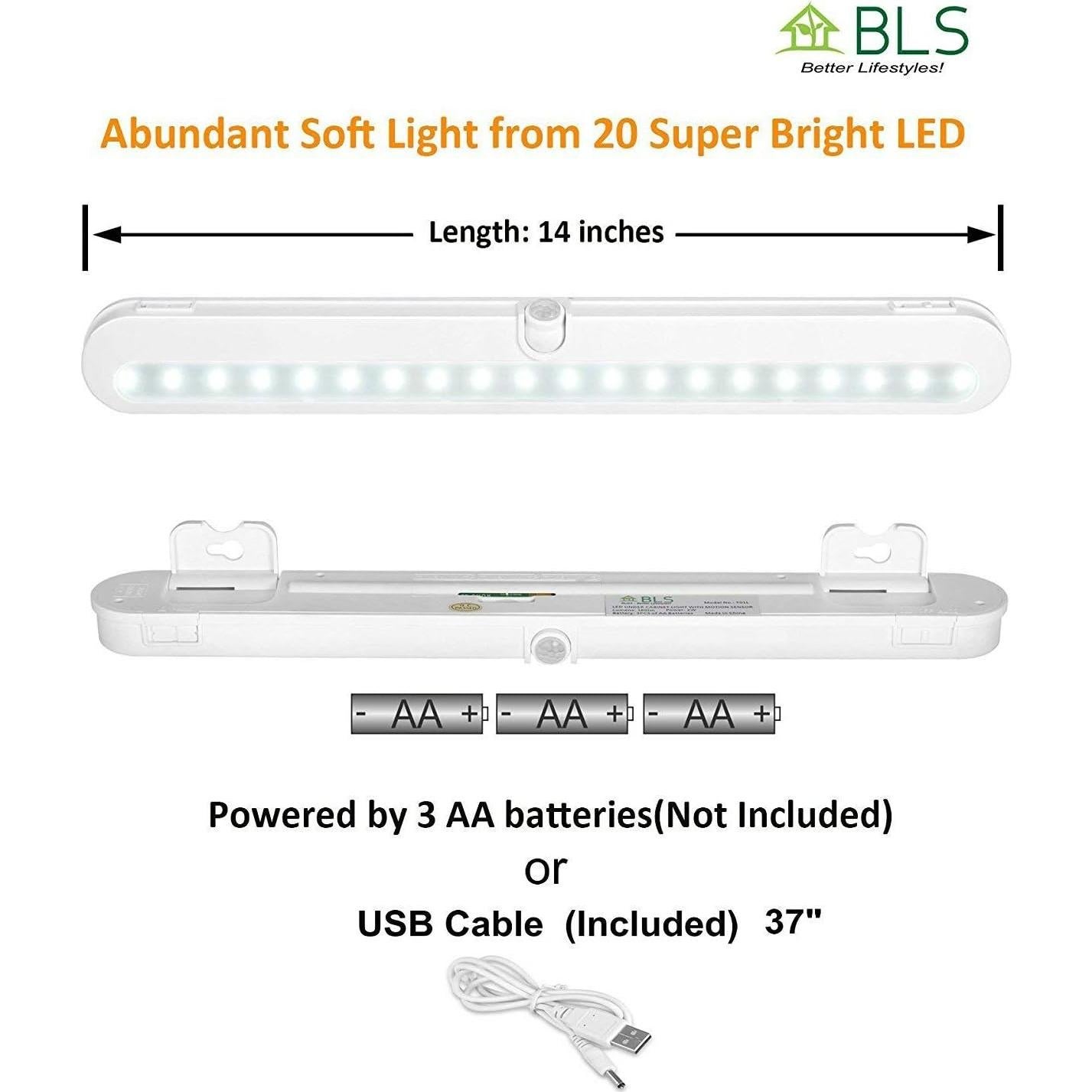 Luz LED Inalámbrica BLS T01L con Sensor de Movimiento 35.5cm