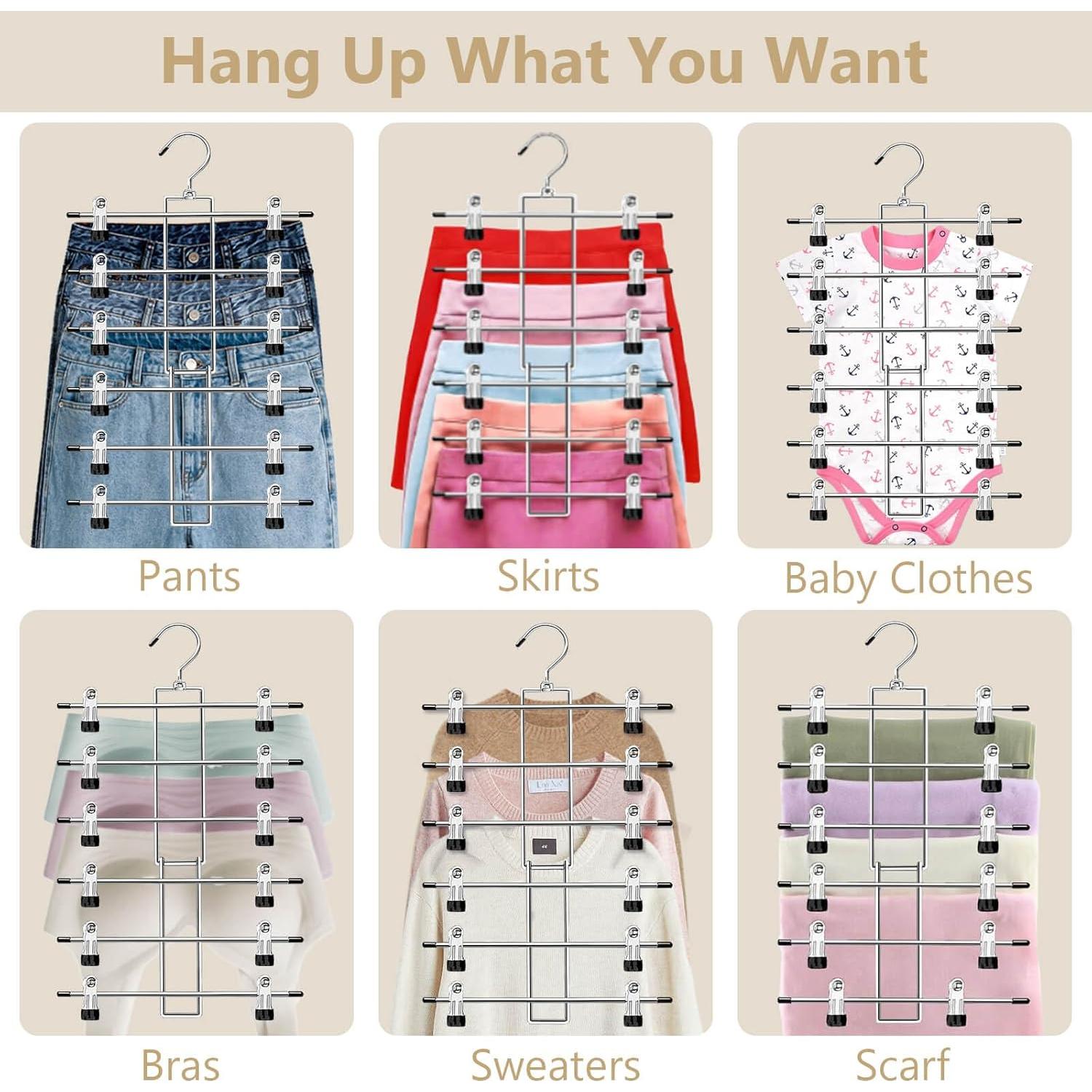 Perchas para Pantalones Lumigens - 6 Niveles, 360° Giratorias