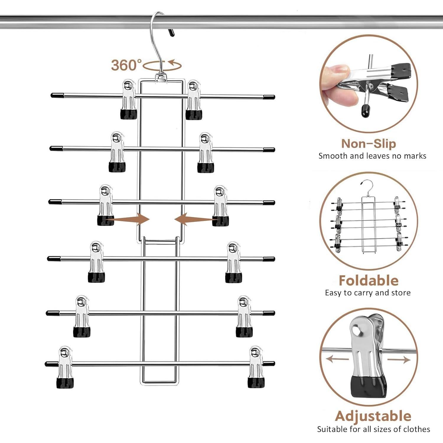Perchas para Pantalones Lumigens - 6 Niveles, 360° Giratorias