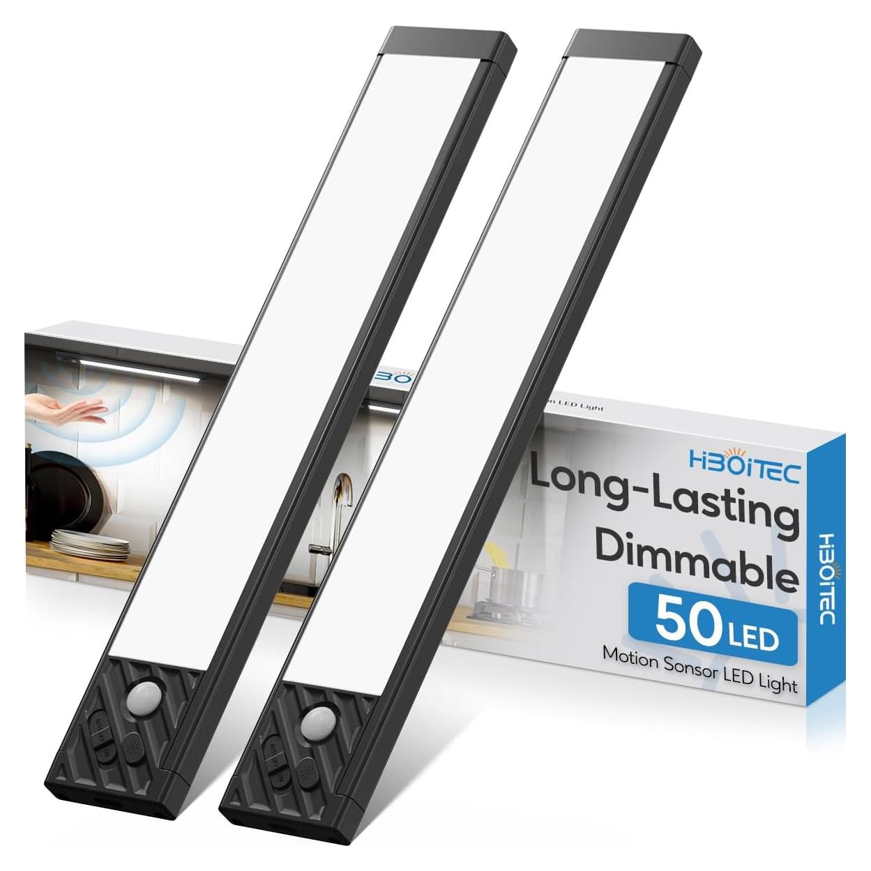 Luz de Armario Inalámbrica HIBOITEC 50 LED Sensor Movimiento 25.4 cm