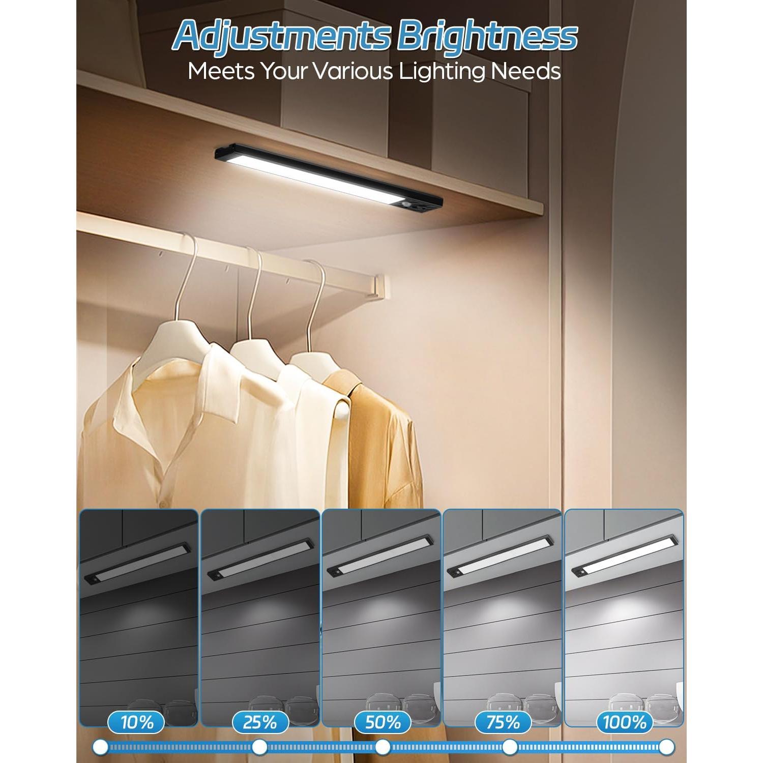 Luz de Armario Inalámbrica HIBOITEC 50 LED Sensor Movimiento 25.4 cm