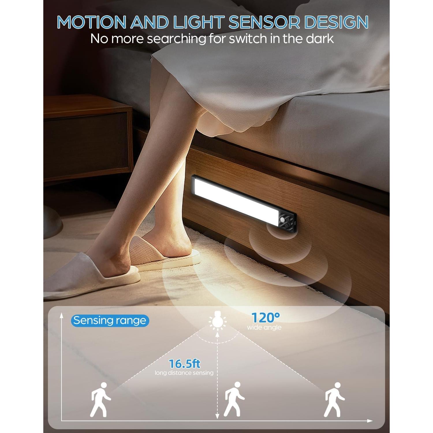 Luz de Armario Inalámbrica HIBOITEC 50 LED Sensor Movimiento 25.4 cm