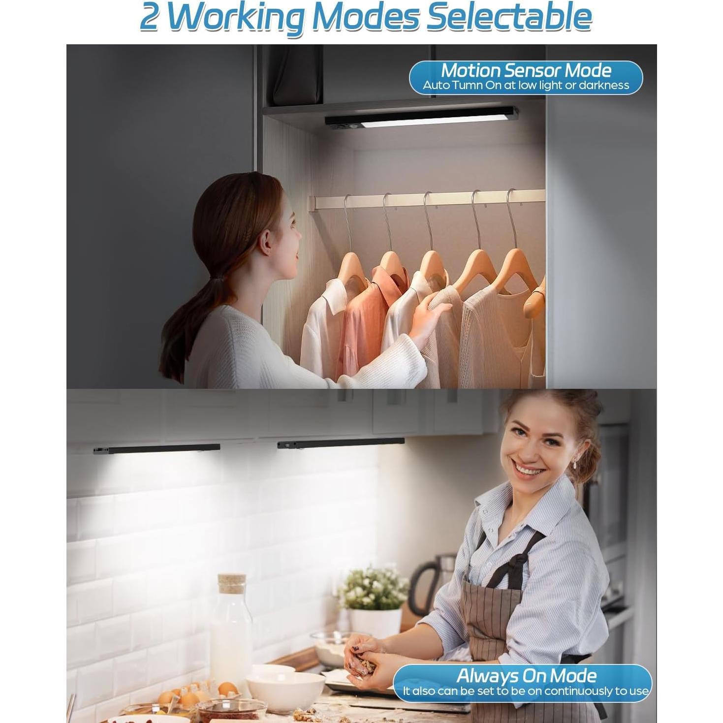 Luz de Armario Inalámbrica HIBOITEC 50 LED Sensor Movimiento 25.4 cm