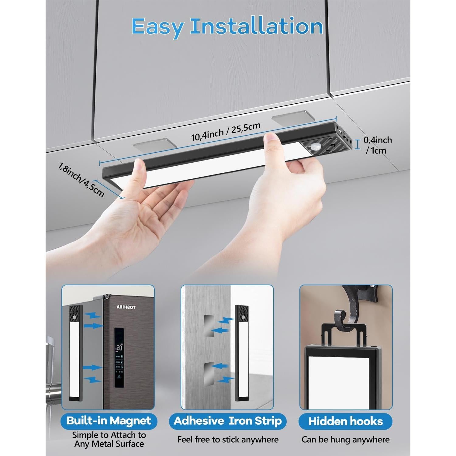 Luz de Armario Inalámbrica HIBOITEC 50 LED Sensor Movimiento 25.4 cm