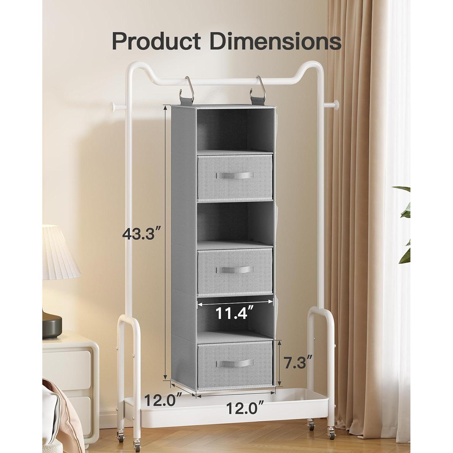 Organizador de Closet Colgante Pipishell 6 Estantes 3 Cajones