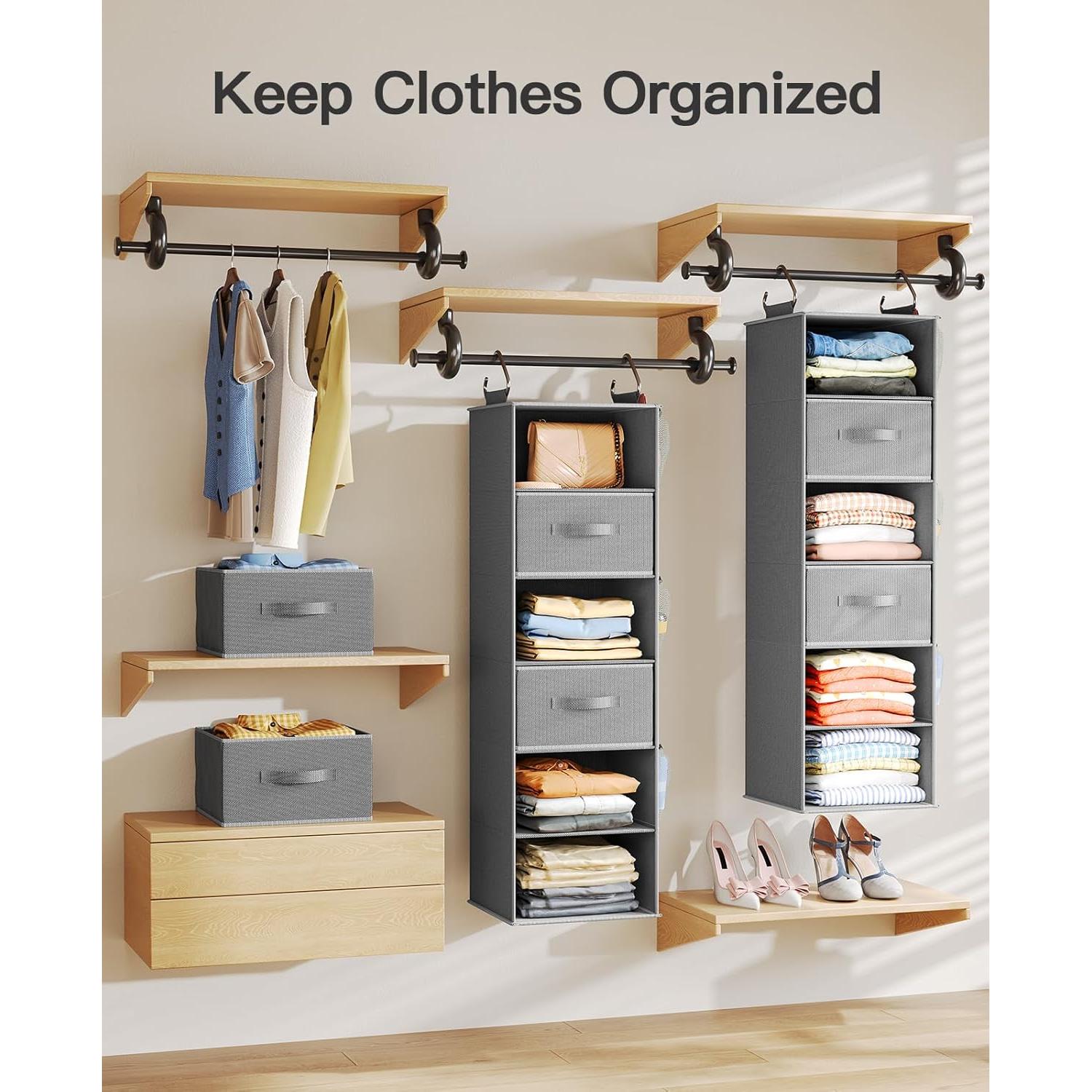 Organizador de Closet Colgante Pipishell 6 Estantes 3 Cajones