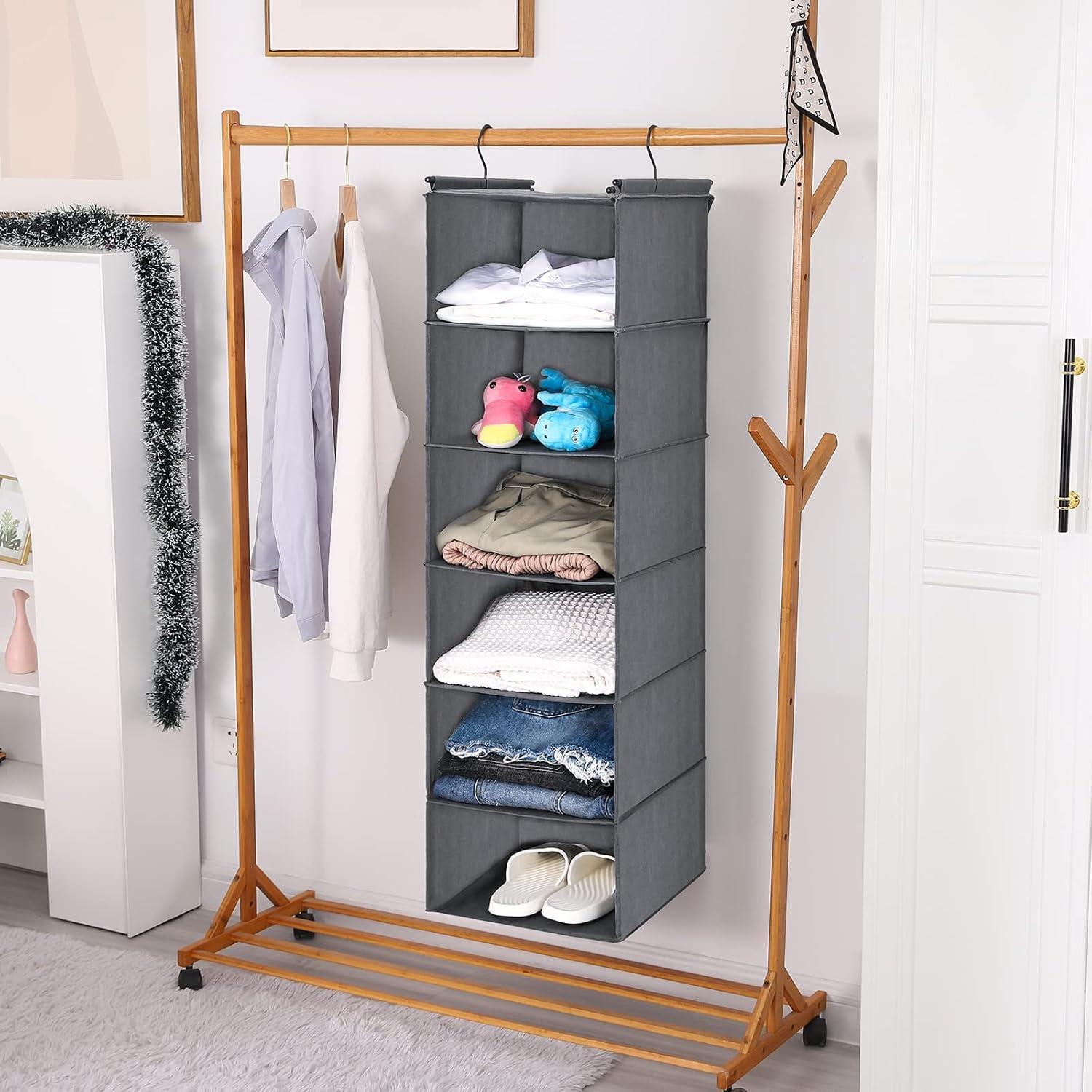 Organizador de Closet Colgante MAX Houser 6 Estantes Gris