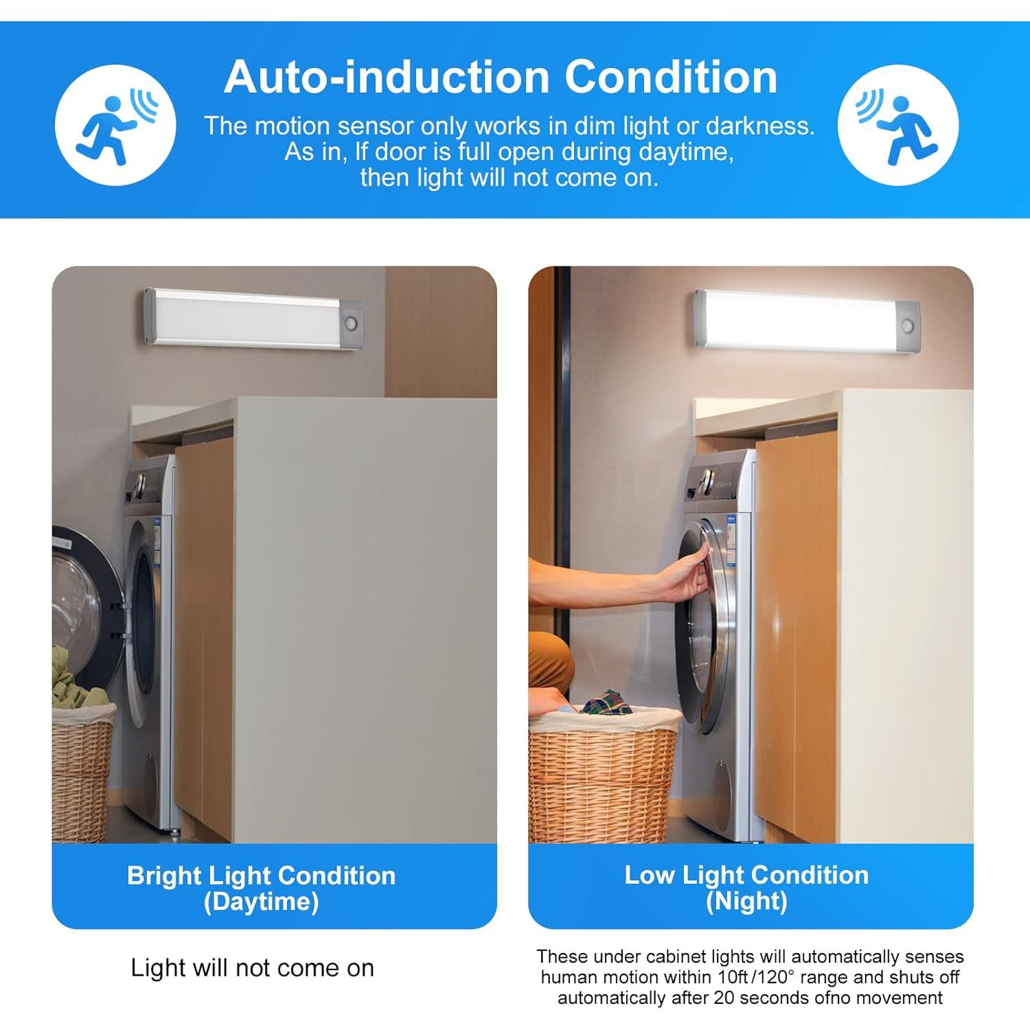 Luces LED Bajo Gabinete RXWL 30 LEDs Recargables USB 2Pack