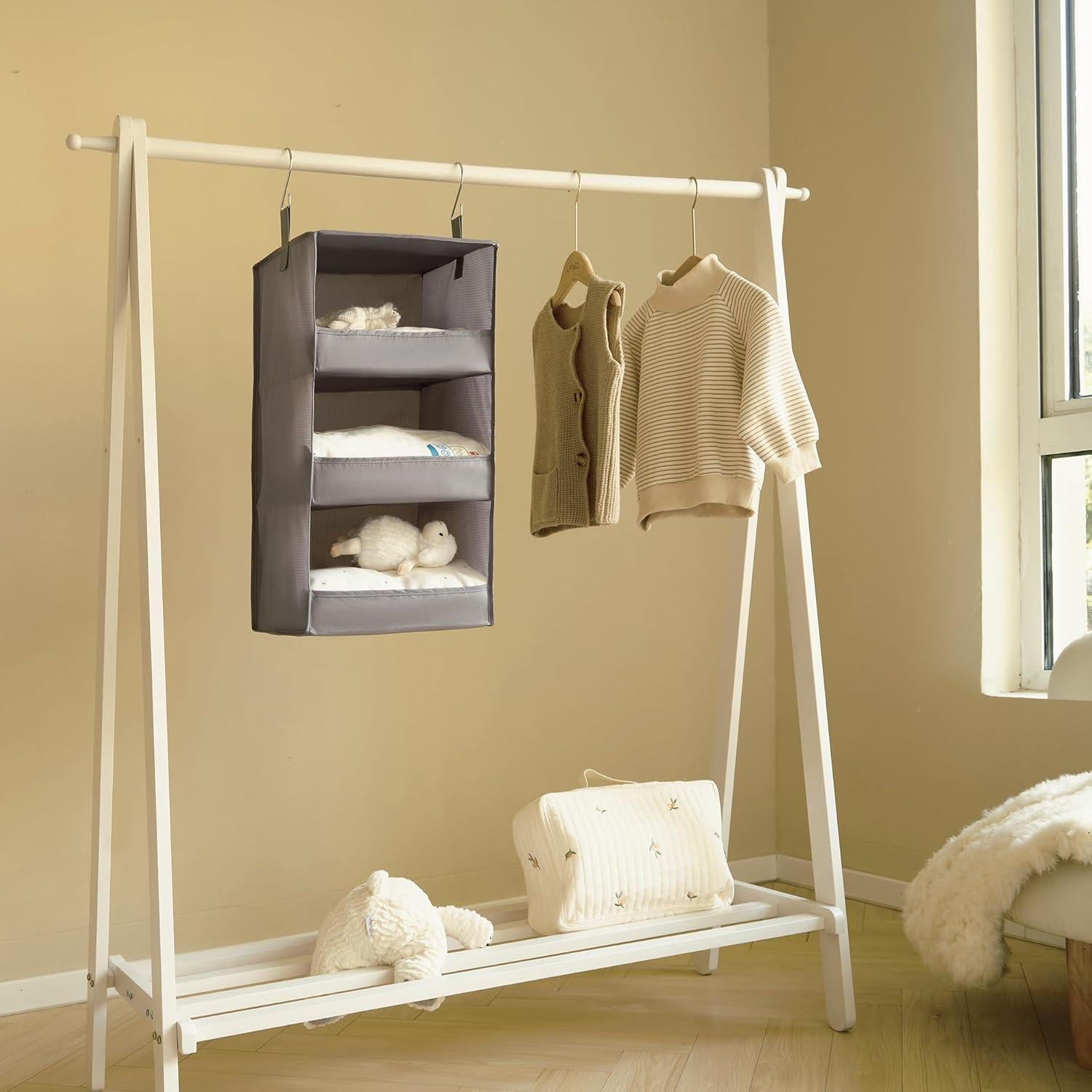 Organizador Colgante de Closet GRANNY DICE 3 Estantes Gris