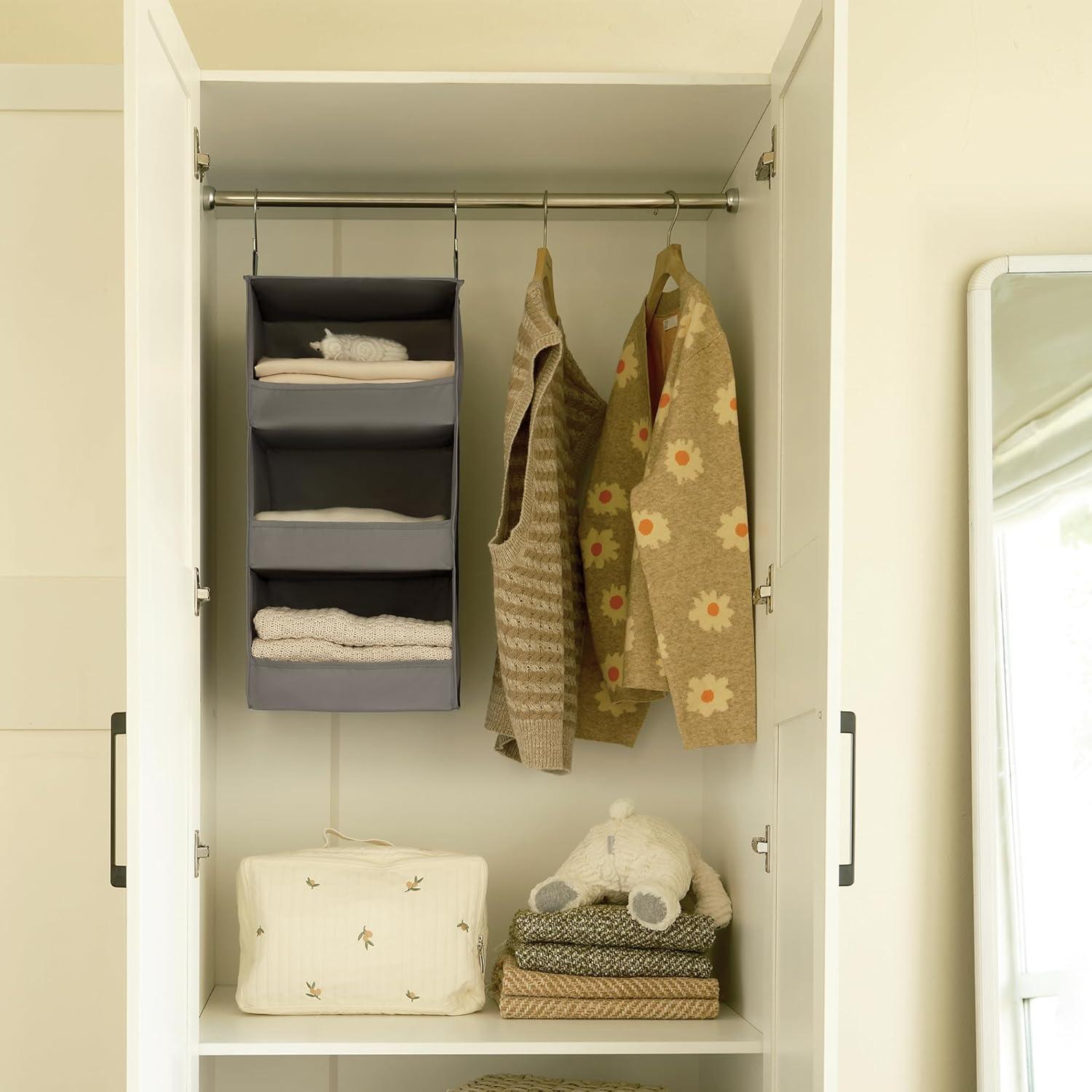 Organizador Colgante de Closet GRANNY DICE 3 Estantes Gris