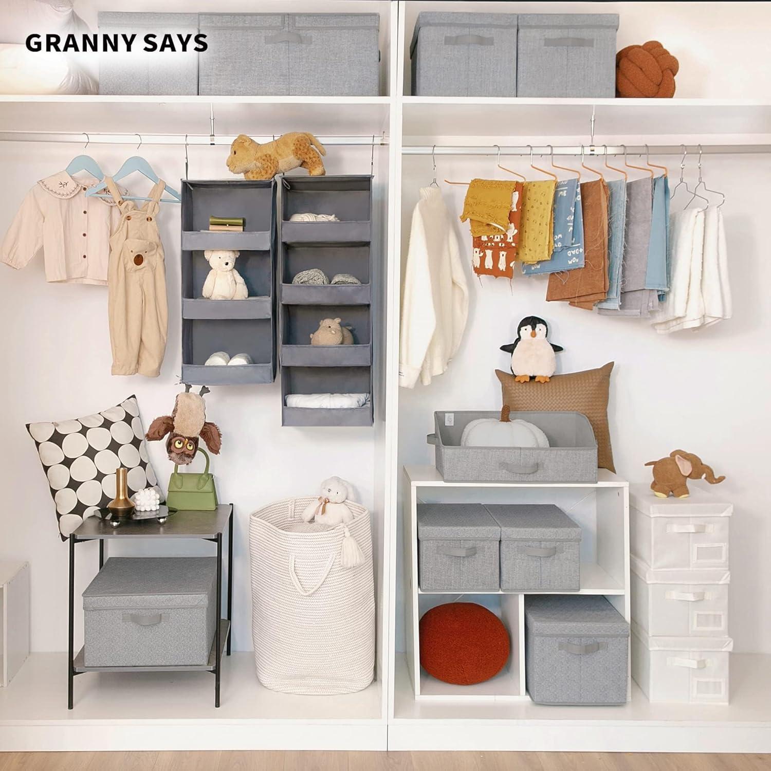 Organizador Colgante de Closet GRANNY DICE 3 Estantes Gris