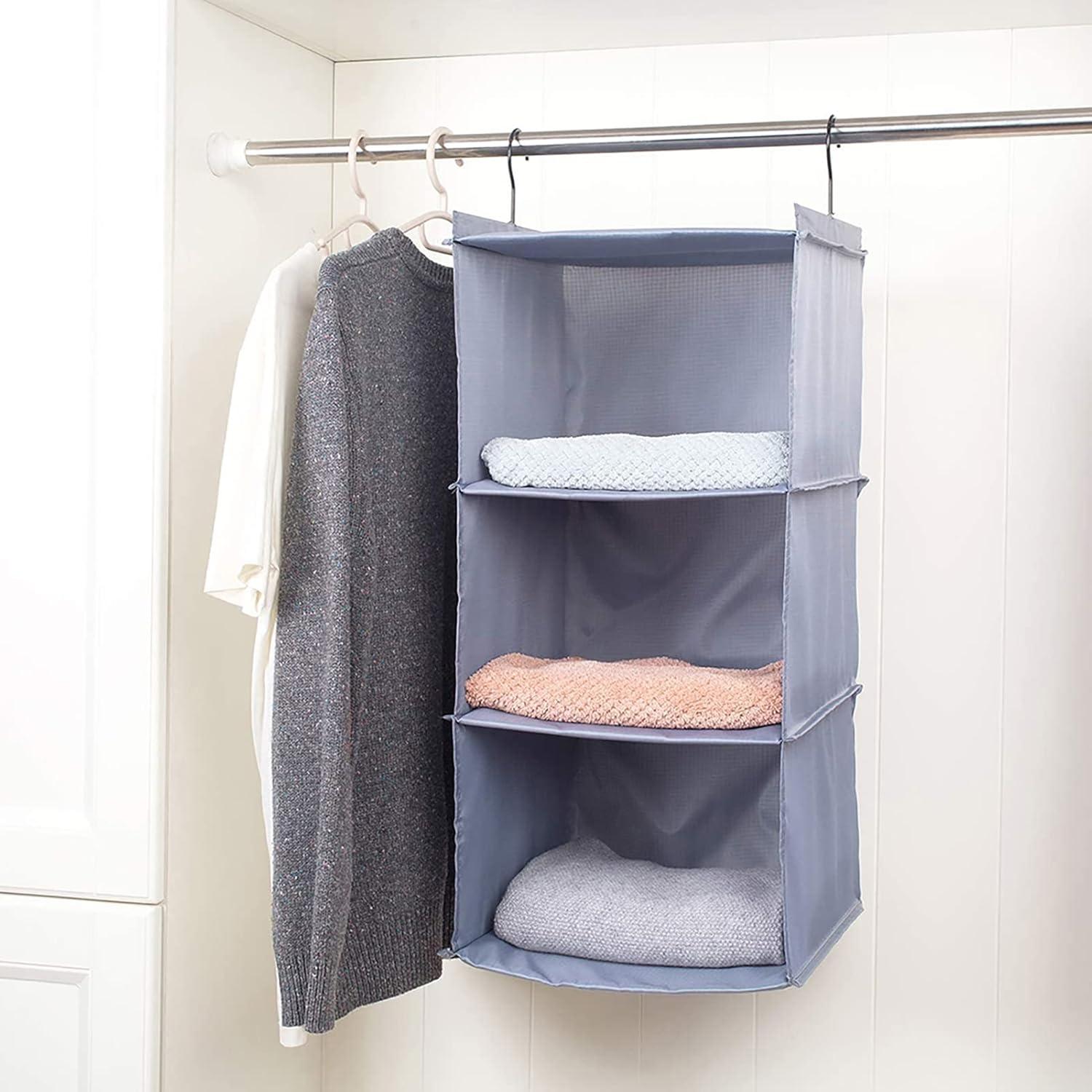 Organizador Colgante DonYeco 3 Estantes Tela Oxford Gris
