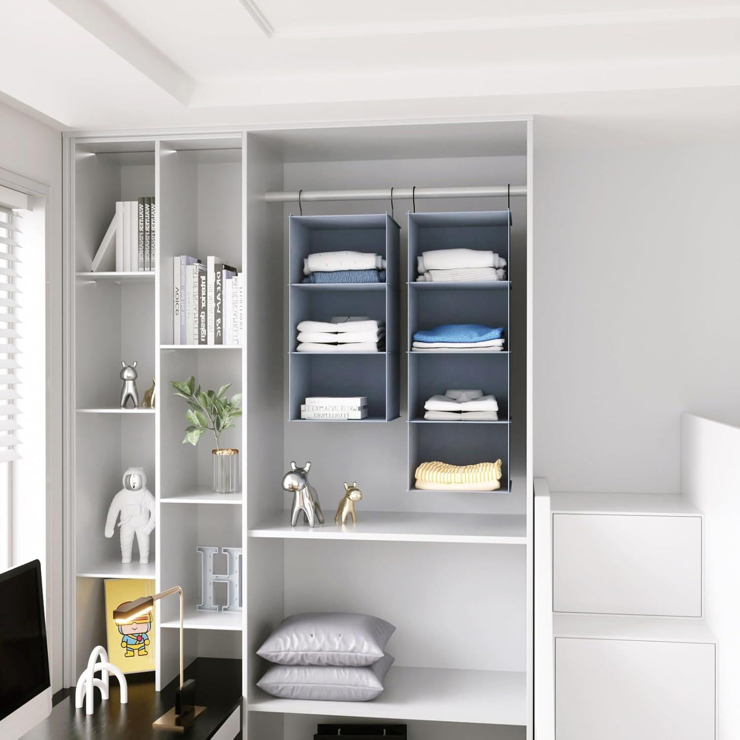 Organizador Colgante DonYeco 3 Estantes Tela Oxford Gris