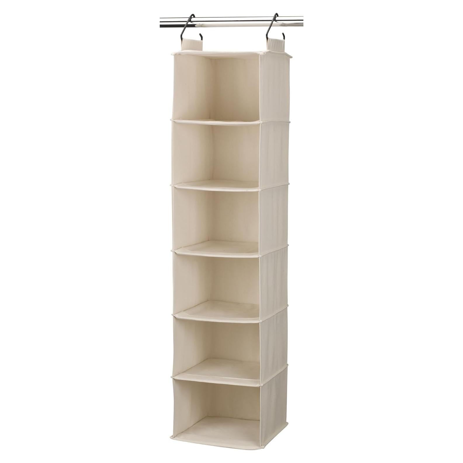 Organizador Colgante Cedarline 6 Estantes Lona Algodón Natural