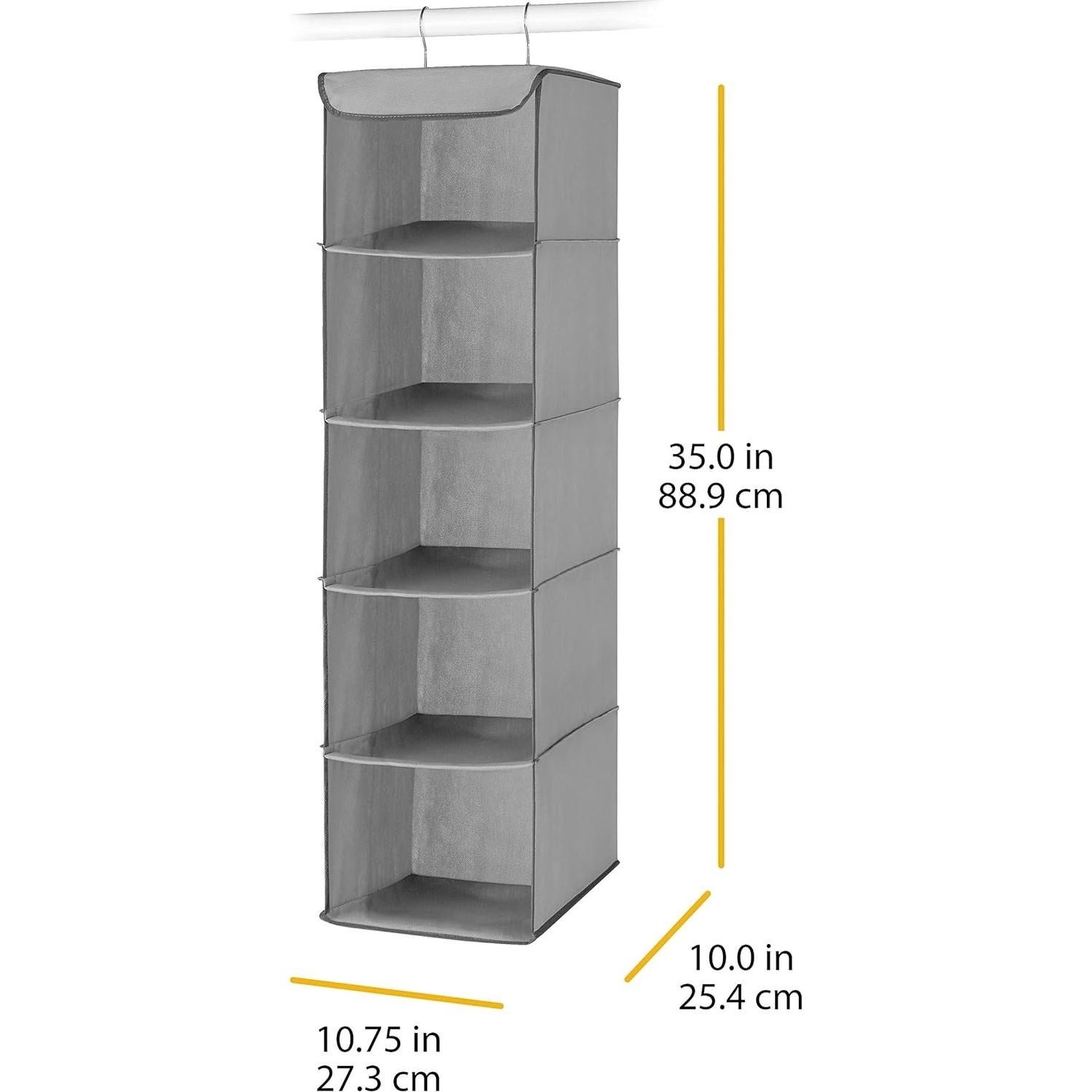 Organizador de Closet Whitmor 5 Secciones Metal Gris