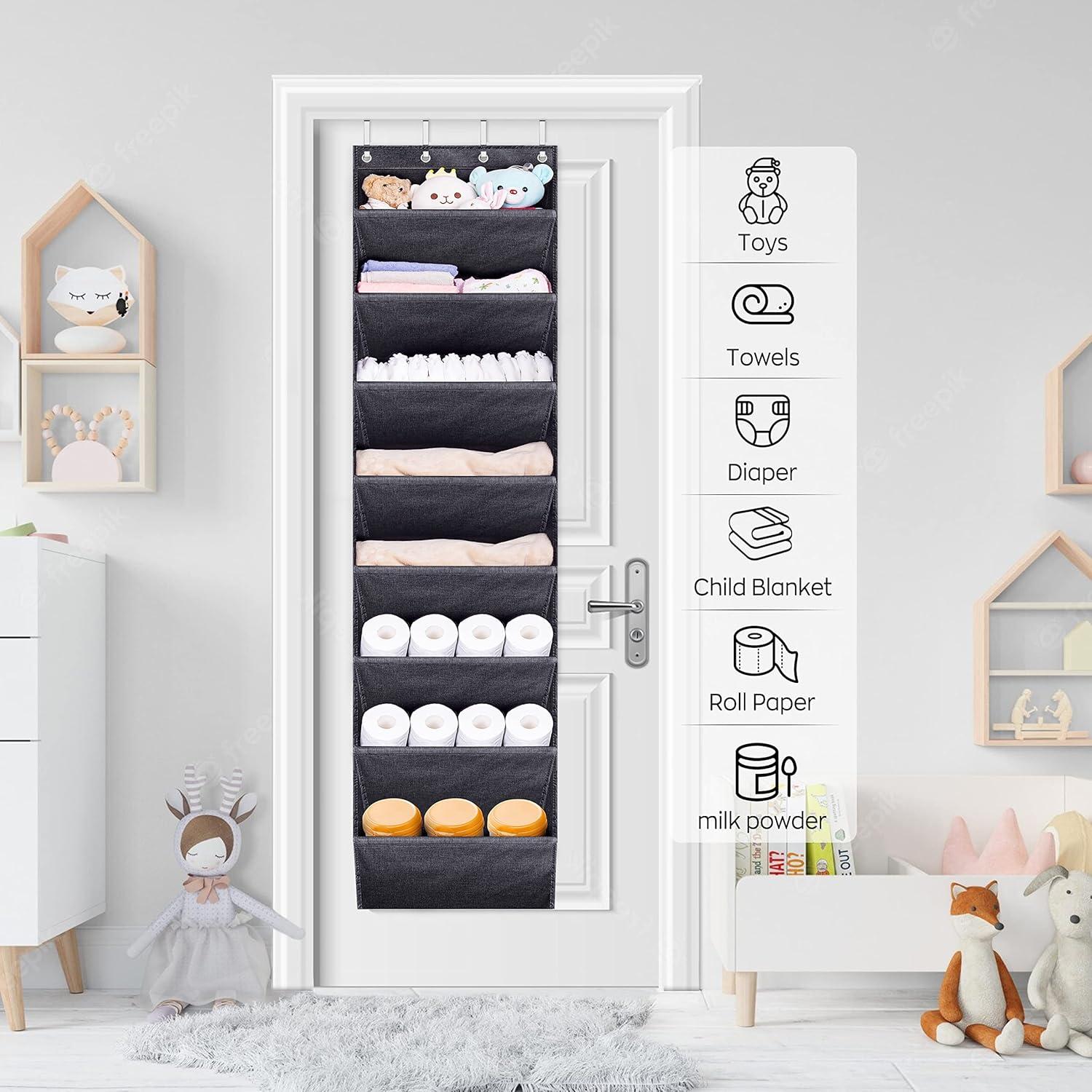 Organizador de Zapatos Colgante SLEEPING LAMB Negro 8 Bolsillos