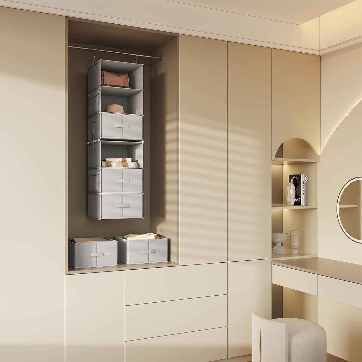 Organizador de Closet Colgante Vailando 6 Estantes y 3 Cajones