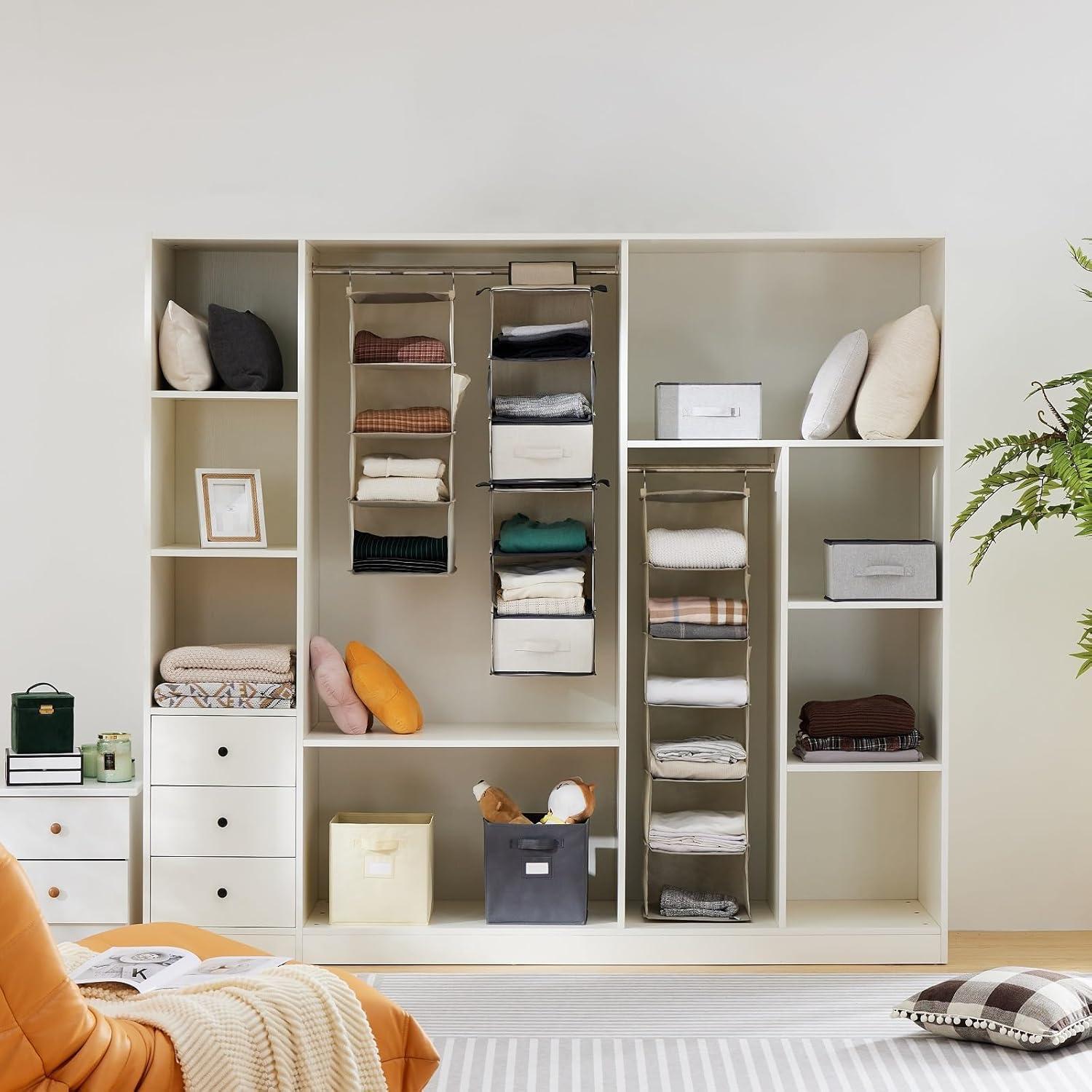Organizador de Closet Colgante YOUDENOVA 4 Niveles Beige