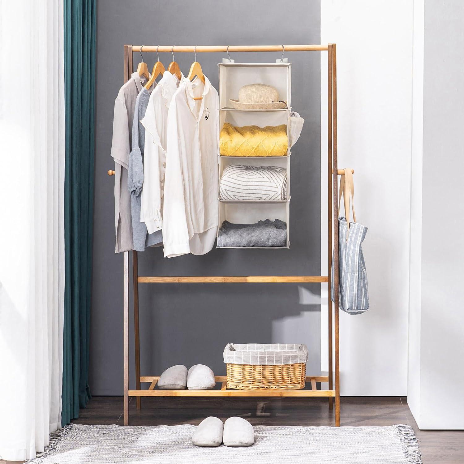 Organizador de Closet Colgante YOUDENOVA 4 Niveles Beige
