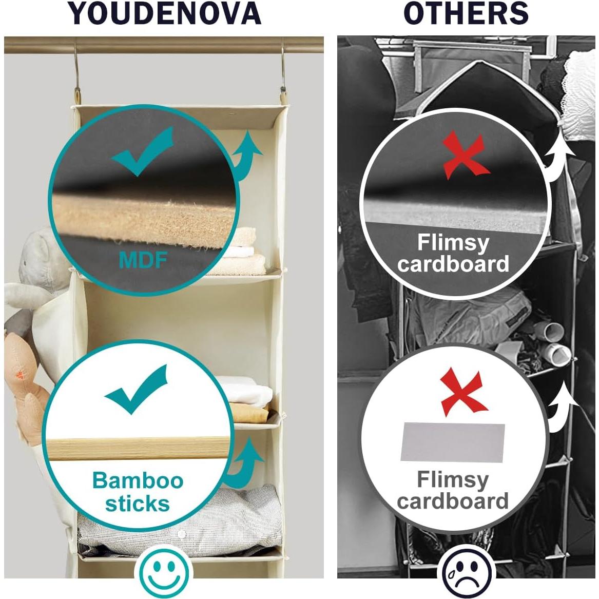 Organizador de Closet Colgante YOUDENOVA 4 Niveles Beige