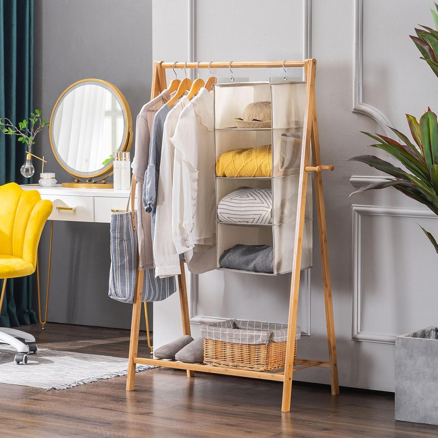 Organizador de Closet Colgante YOUDENOVA 4 Niveles Beige