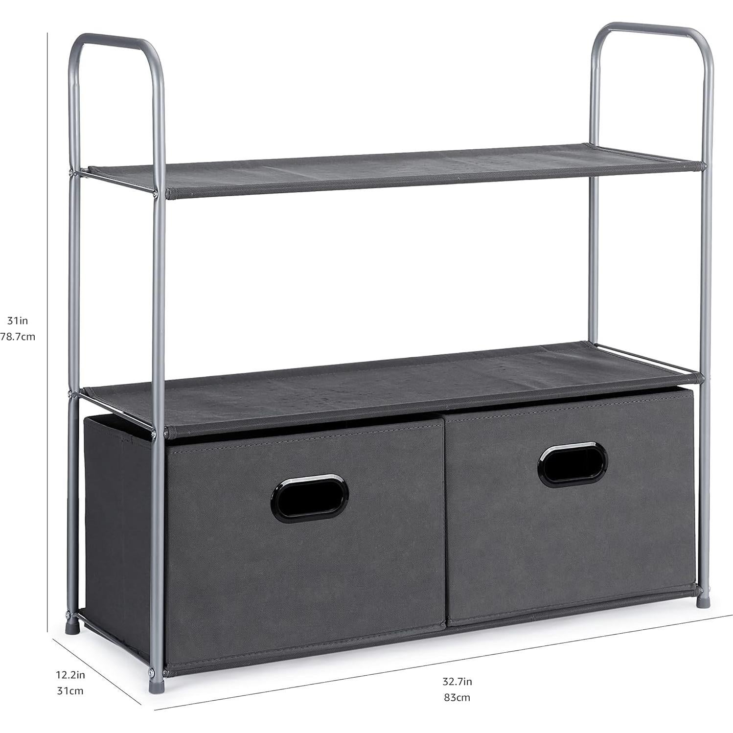 Organizador de Closet Amazon Basics con 3 Estantes y 2 Cajones