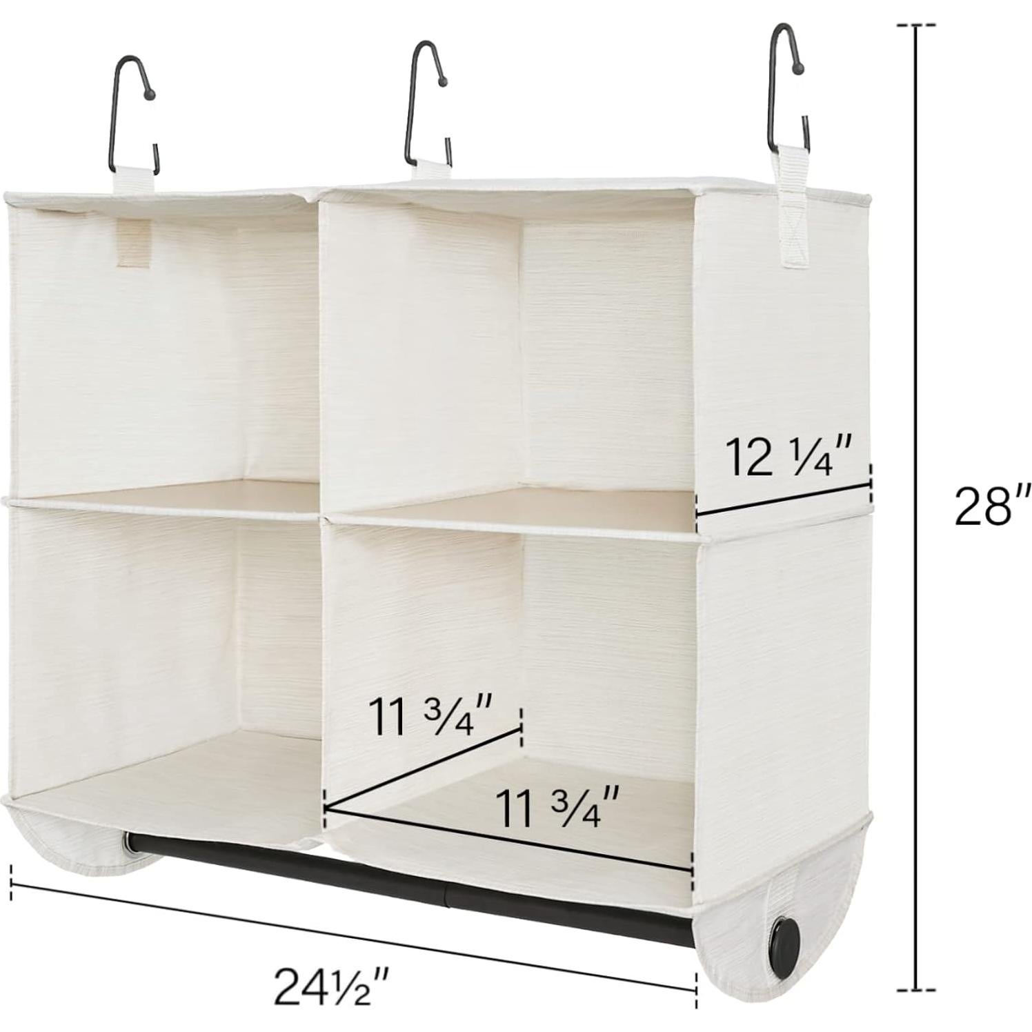 Organizador Colgante StorageWorks 4 Secciones Marfil y Blanco