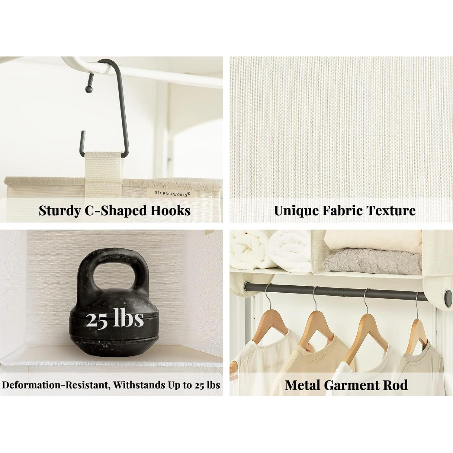 Organizador Colgante StorageWorks 4 Secciones Marfil y Blanco