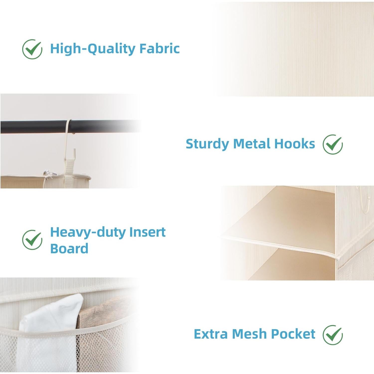 Organizador de Closet StorageWorks 6 Estantes Colgantes 30x30x122 cm