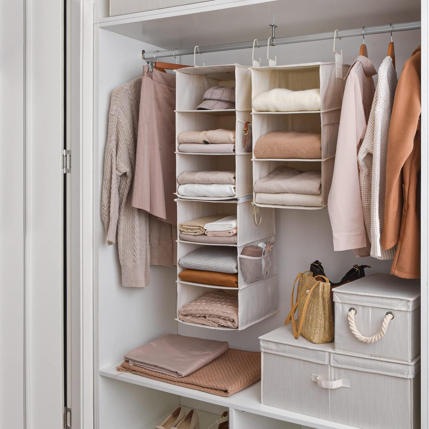 Organizador de Closet StorageWorks 6 Estantes Colgantes 30x30x122 cm