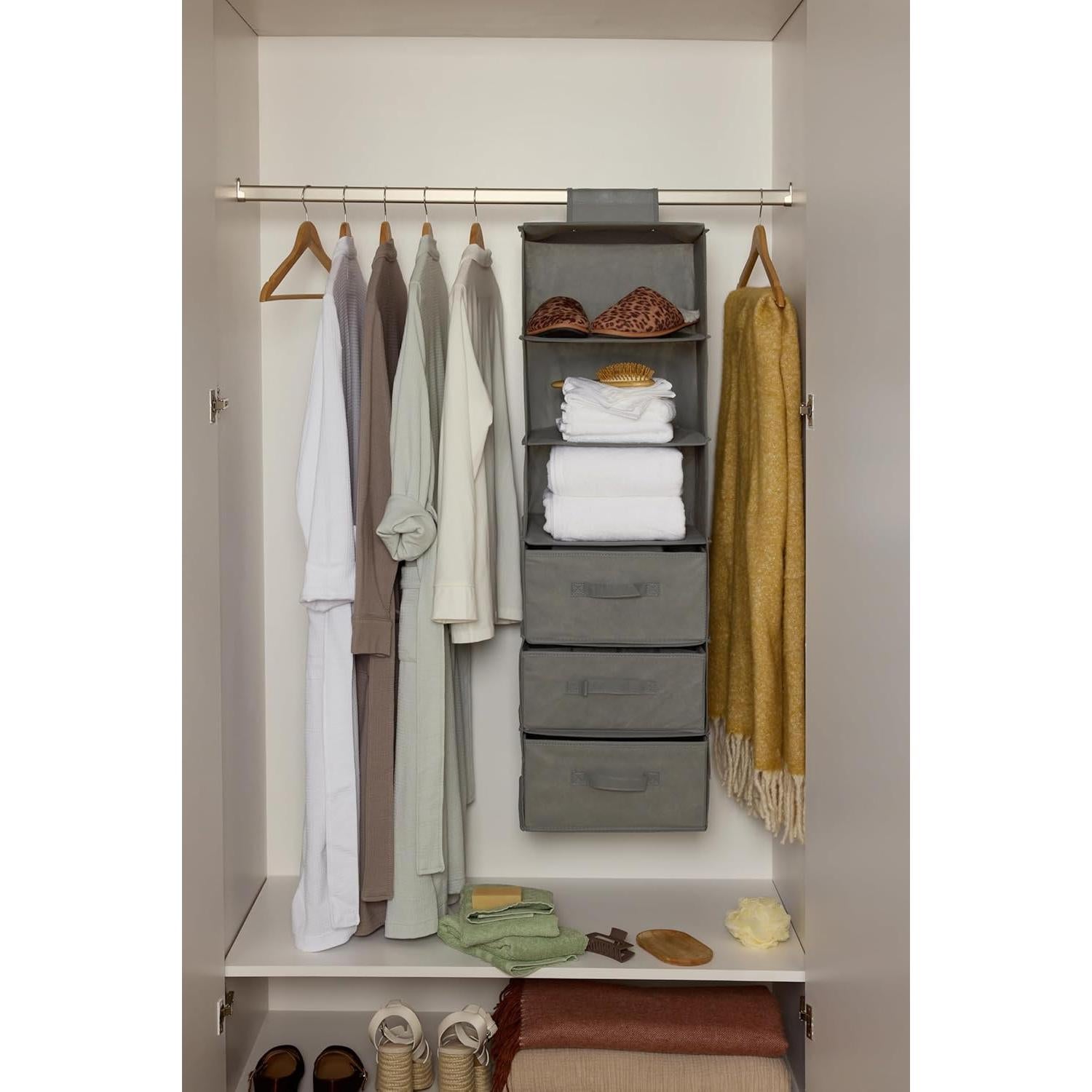 Organizador de Closet Amazon Basics con Estante Colgante 6 Niveles