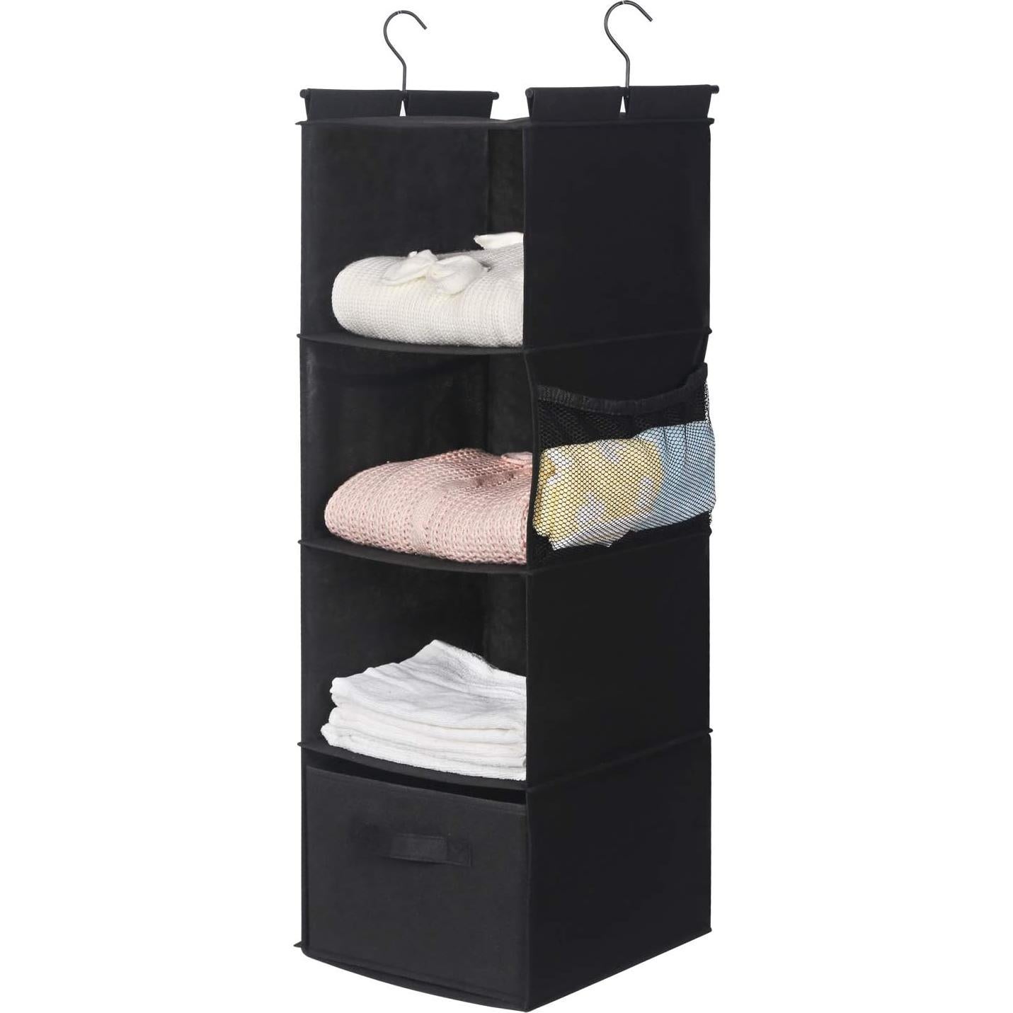 Organizador de Closet Colgante MAX Houser 4 Estantes Negro