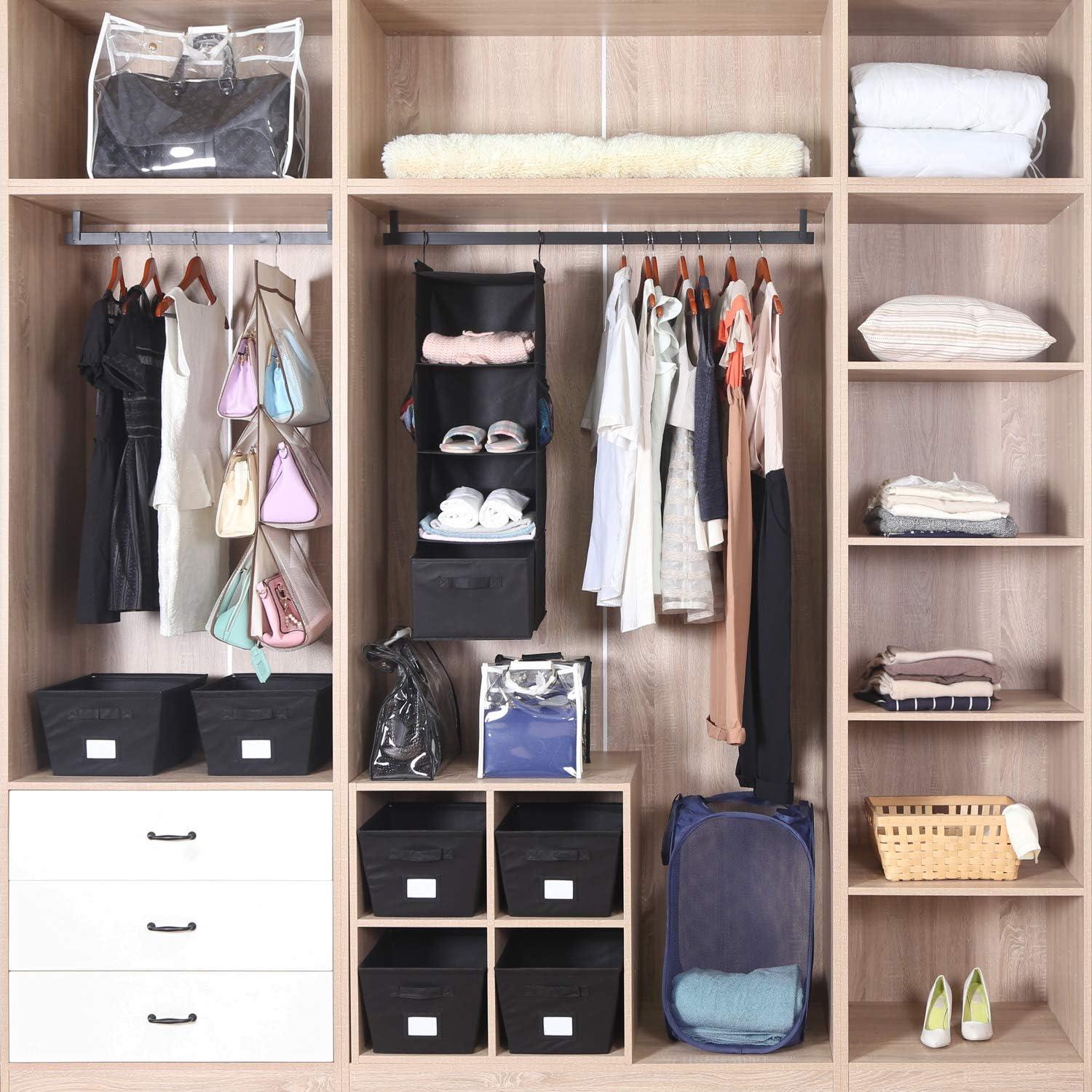 Organizador de Closet Colgante MAX Houser 4 Estantes Negro