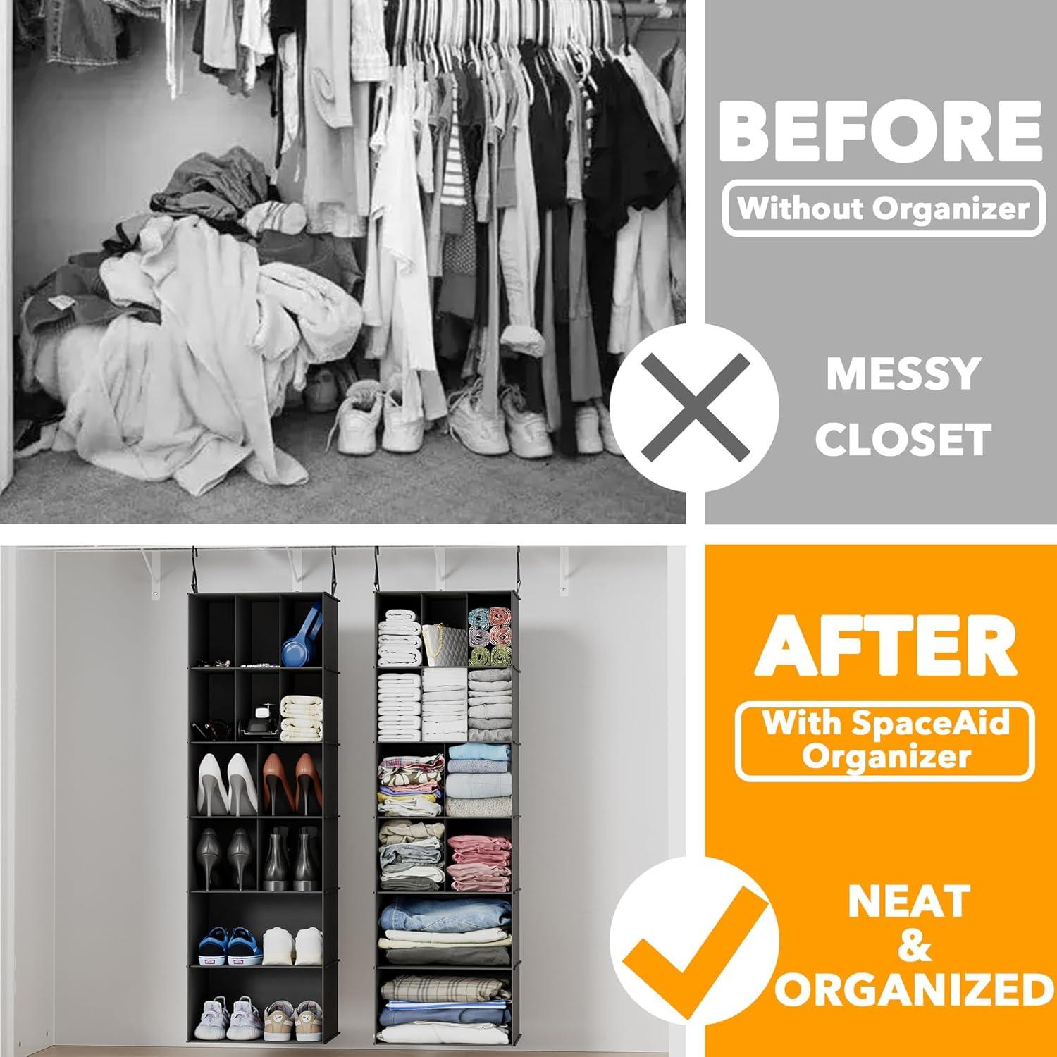 Organizador de Closet Colgante SpaceAid 2 Piezas 24 Compartimentos