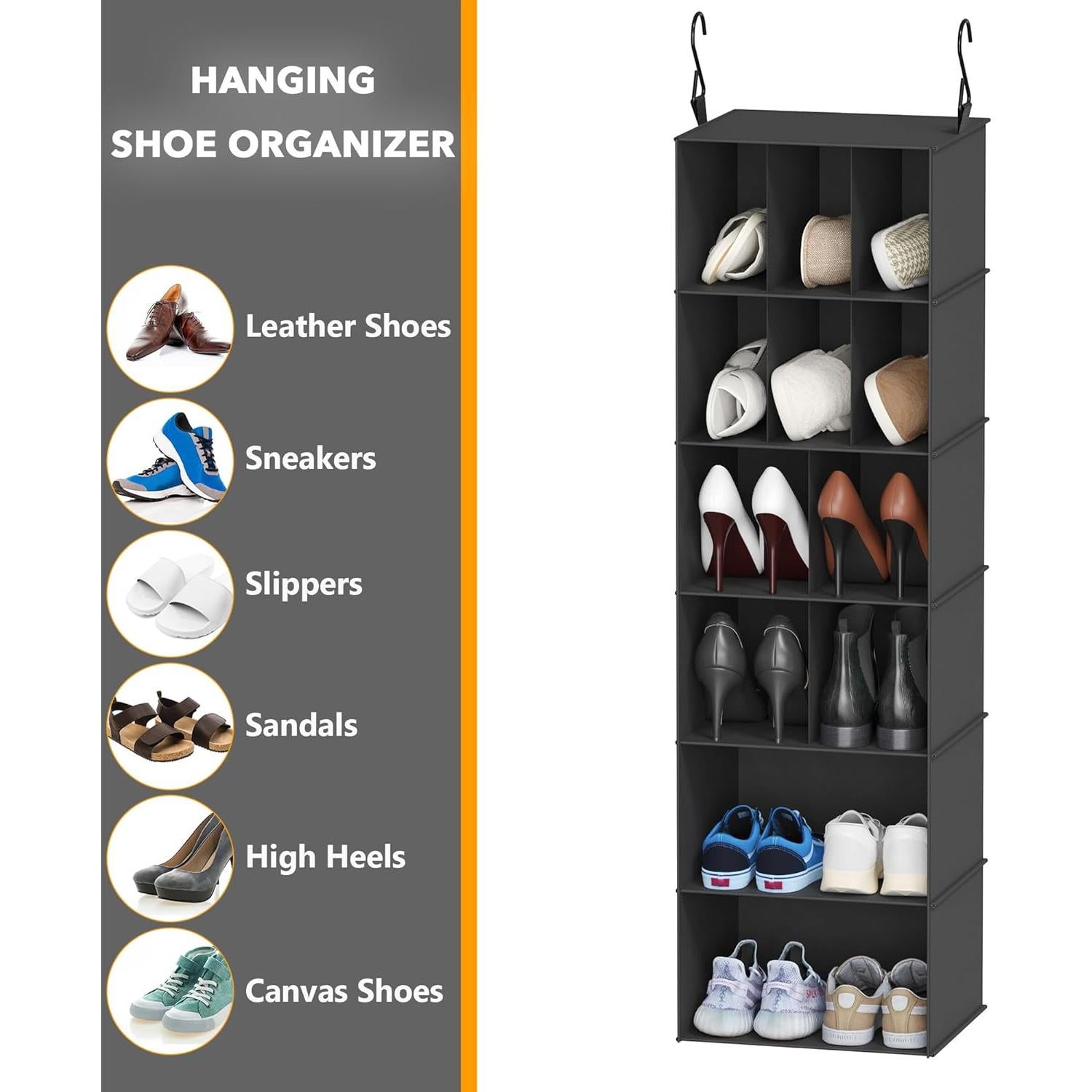 Organizador de Closet Colgante SpaceAid 2 Piezas 24 Compartimentos