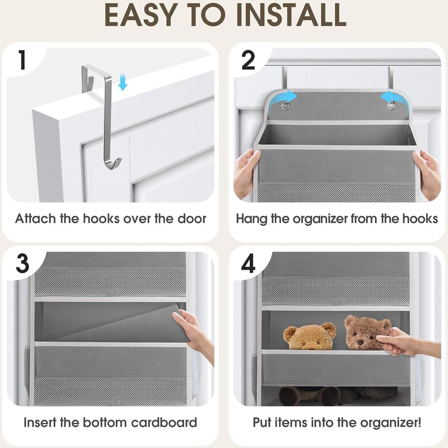 Organizador Colgante de Puerta SpaceHacks 4 Niveles 18kg Gris