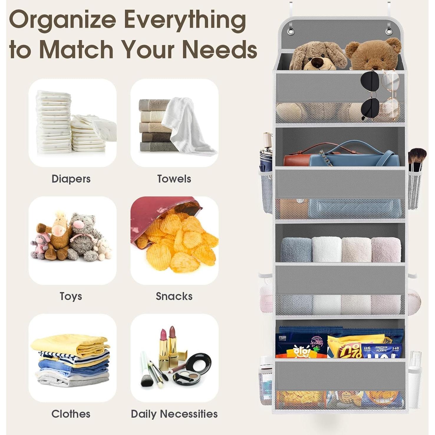 Organizador Colgante de Puerta SpaceHacks 4 Niveles 18kg Gris