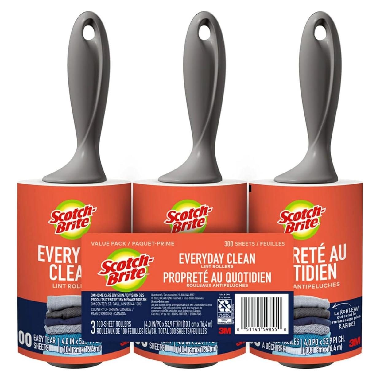 Rodillo Quitapelusas Scotch-Brite 300 Hojas Adhesivas