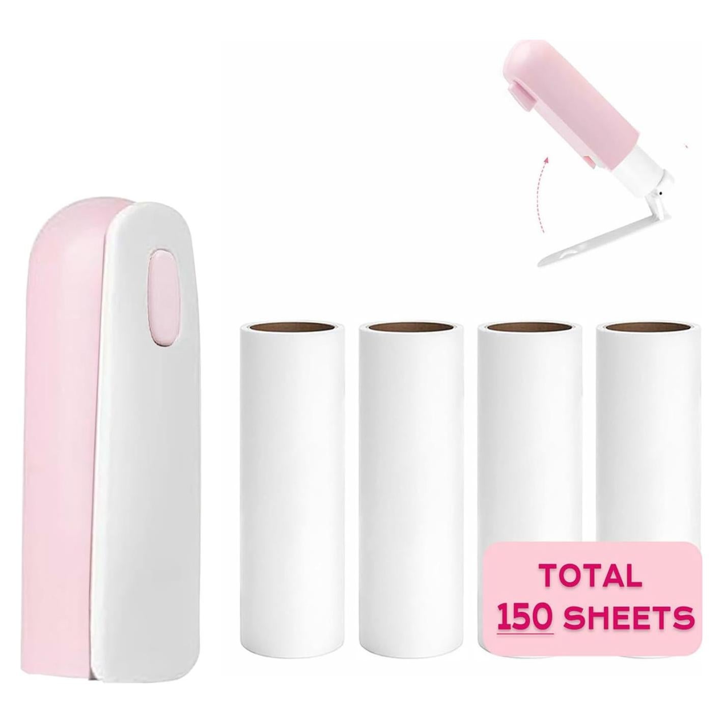 Mini Rodillo Quitapelusas Portátil Nueknp 150 Hojas Rosa