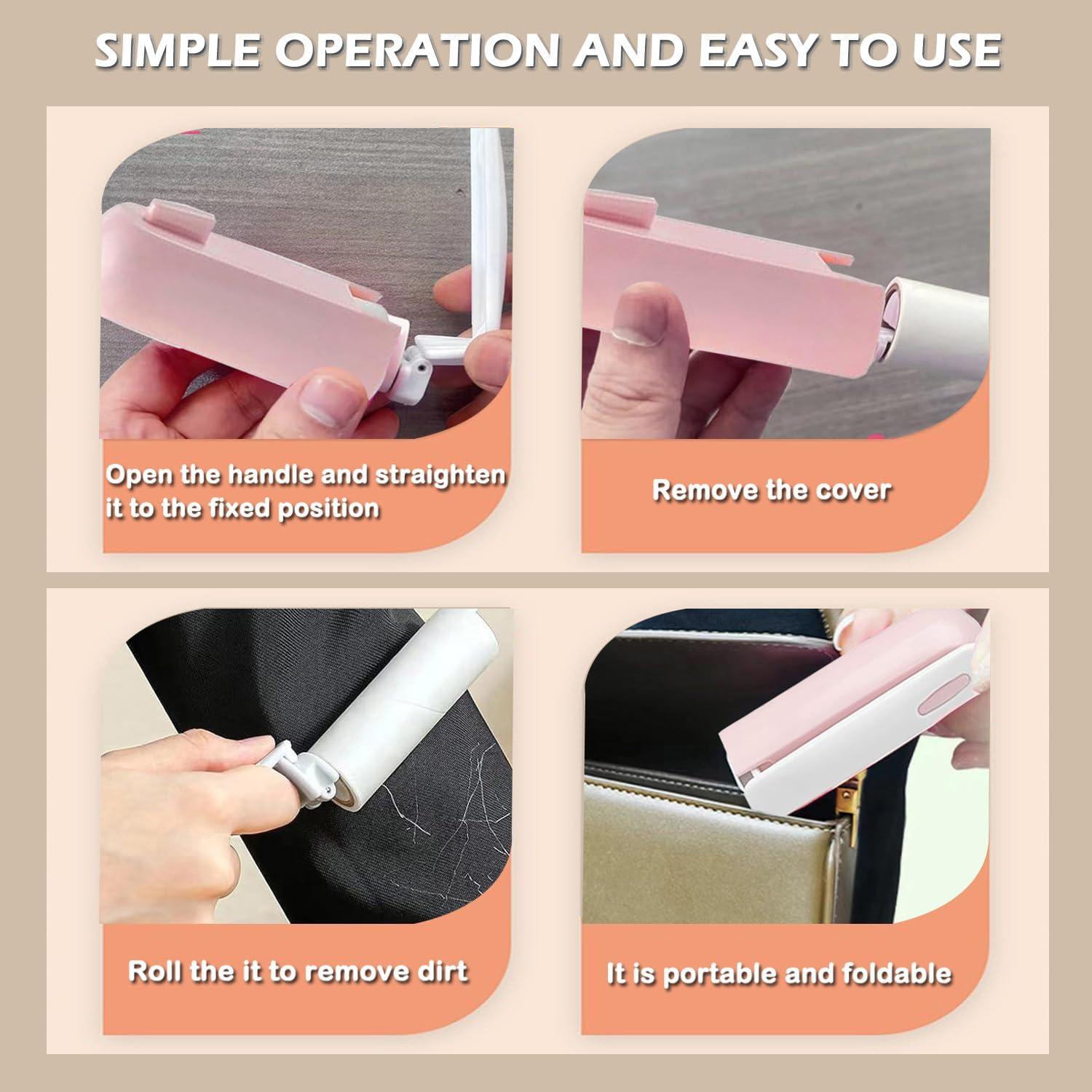 Mini Rodillo Quitapelusas Portátil Nueknp 150 Hojas Rosa