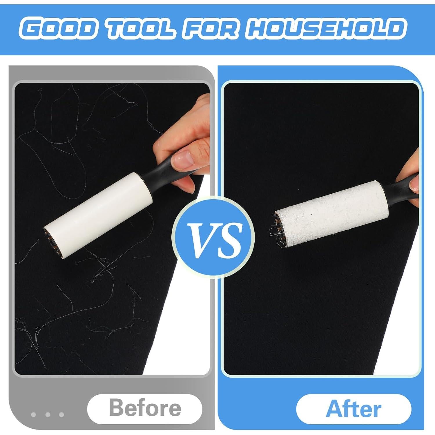 Rodillos Quitapelusas Zhehao 40 Paquetes 1200 Hojas Negro