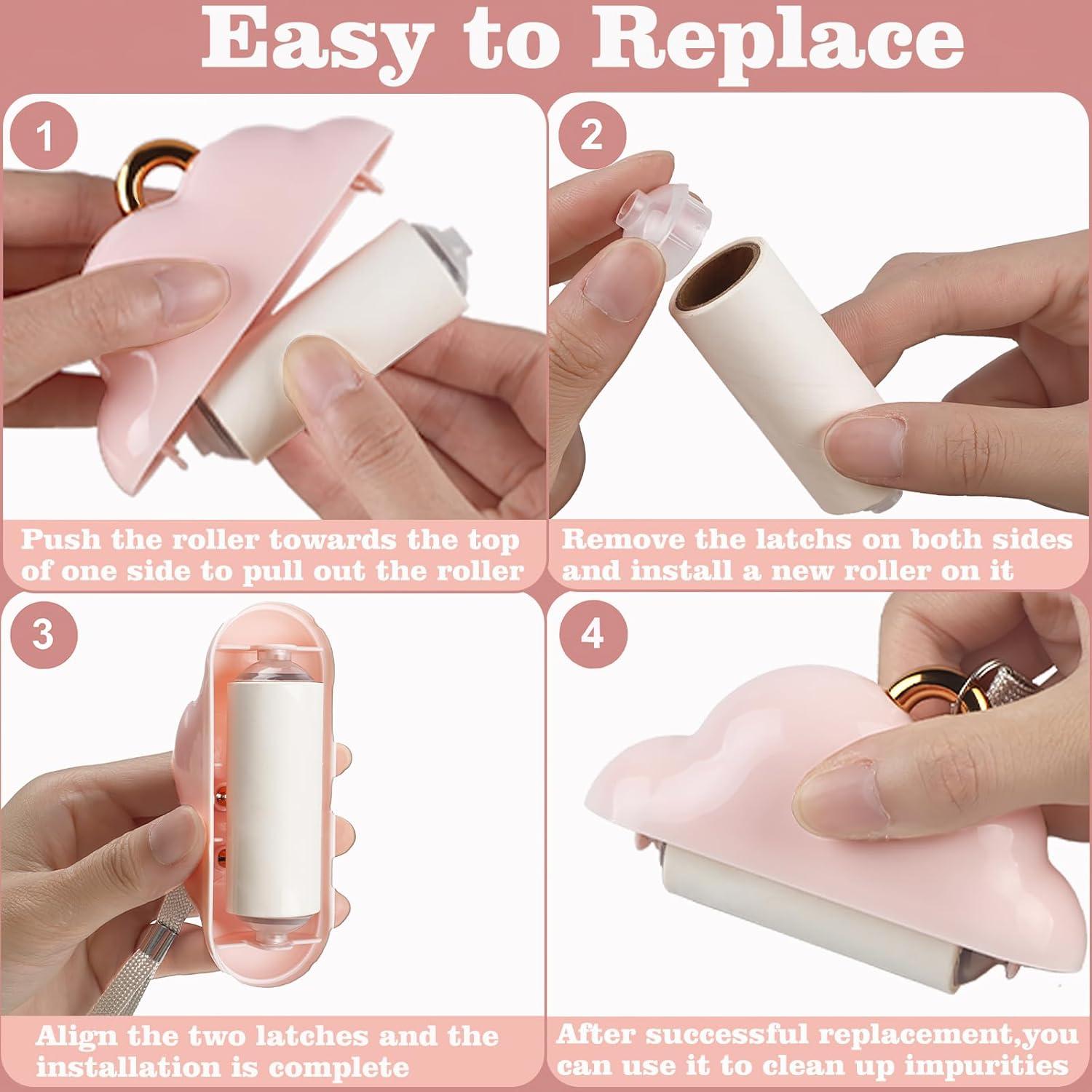 Mini Rodillo Quitapelusas Nokiils Rosa Portátil 150 Hojas