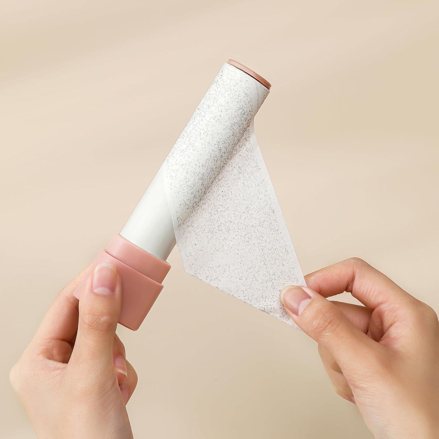 Mini Rodillo Quitapelusas MINGRACE Rosa Pastel 40 Hojas