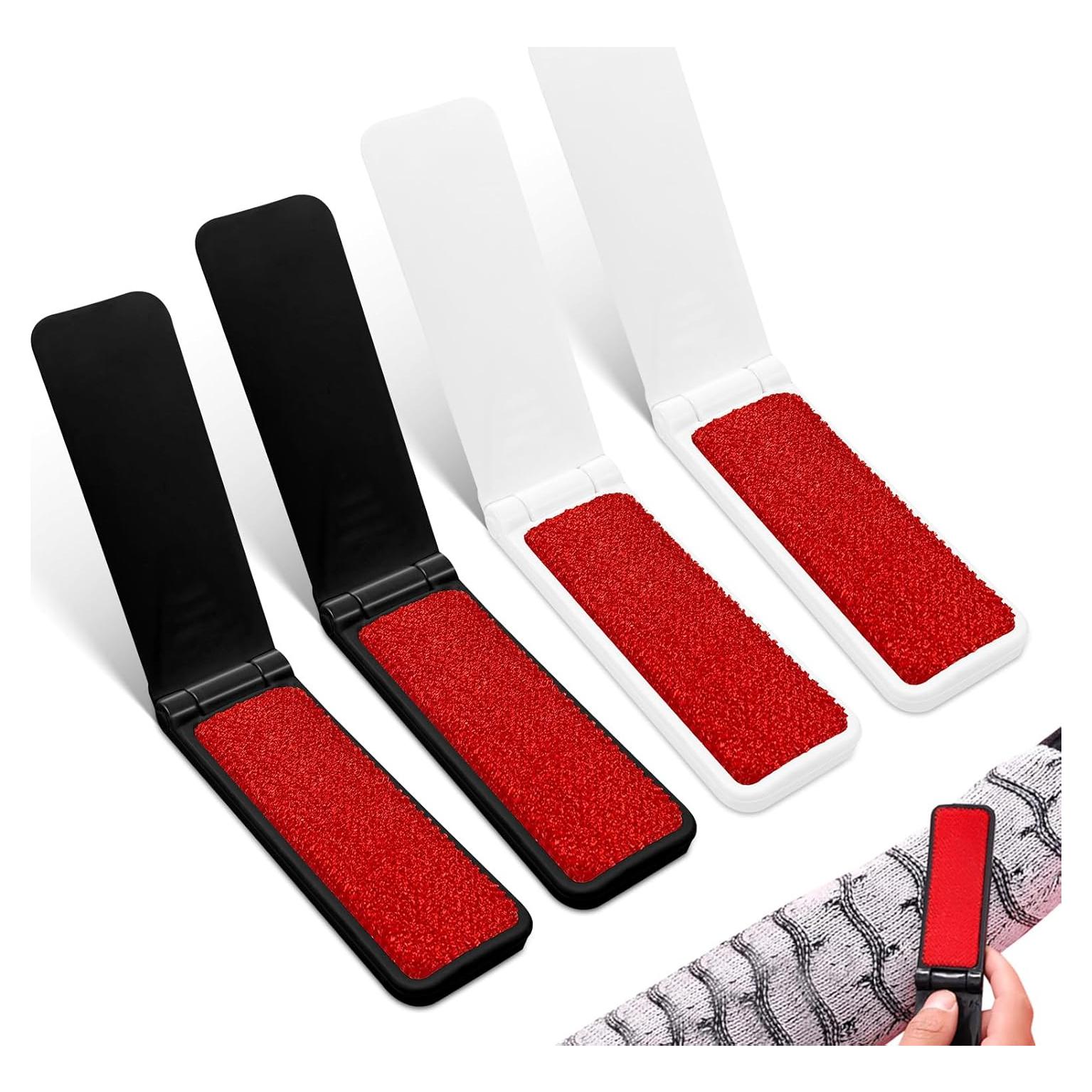 Cepillos de Lint Plegables Kerros 4-Pack - 2 Blancos y 2 Negros