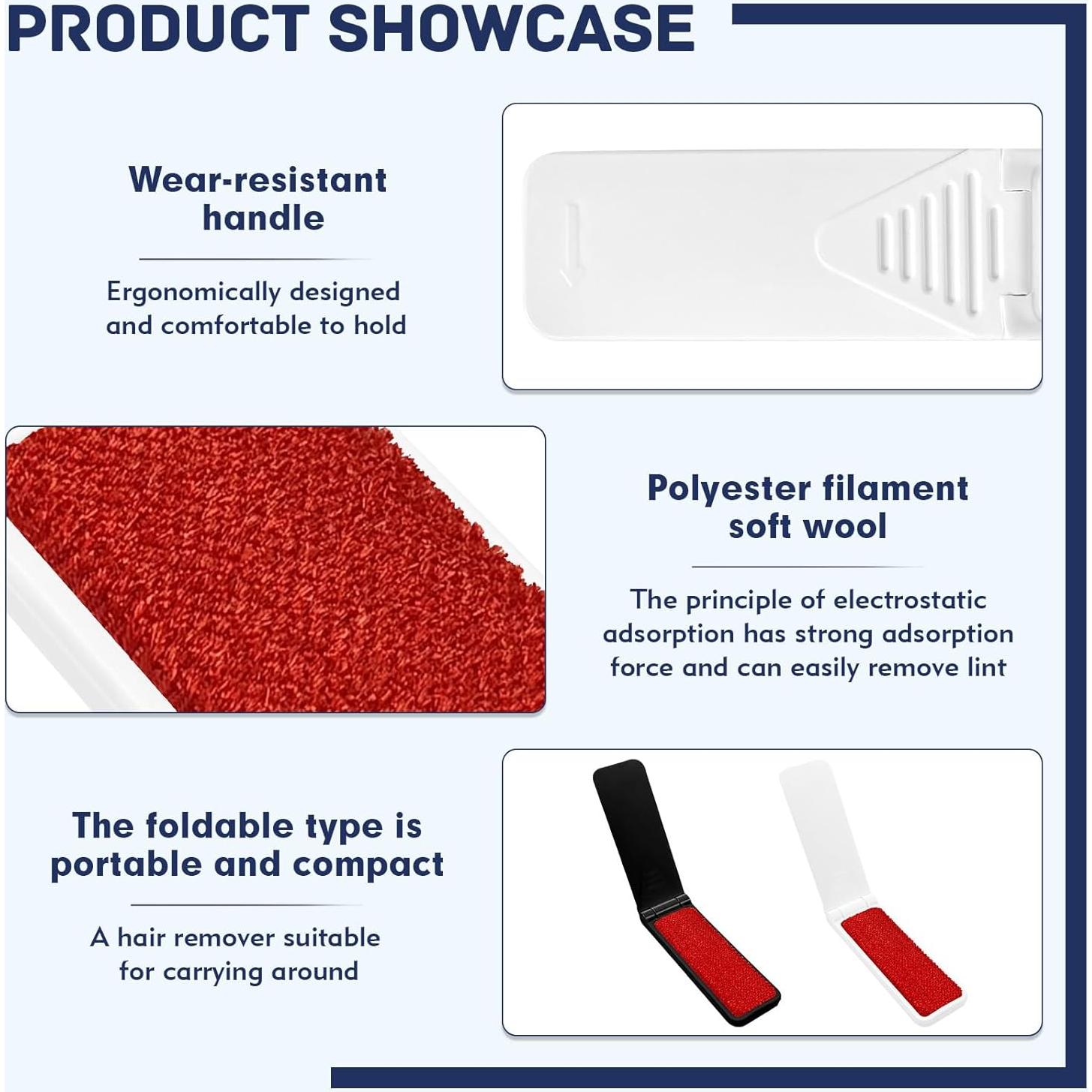 Cepillos de Lint Plegables Kerros 4-Pack - 2 Blancos y 2 Negros