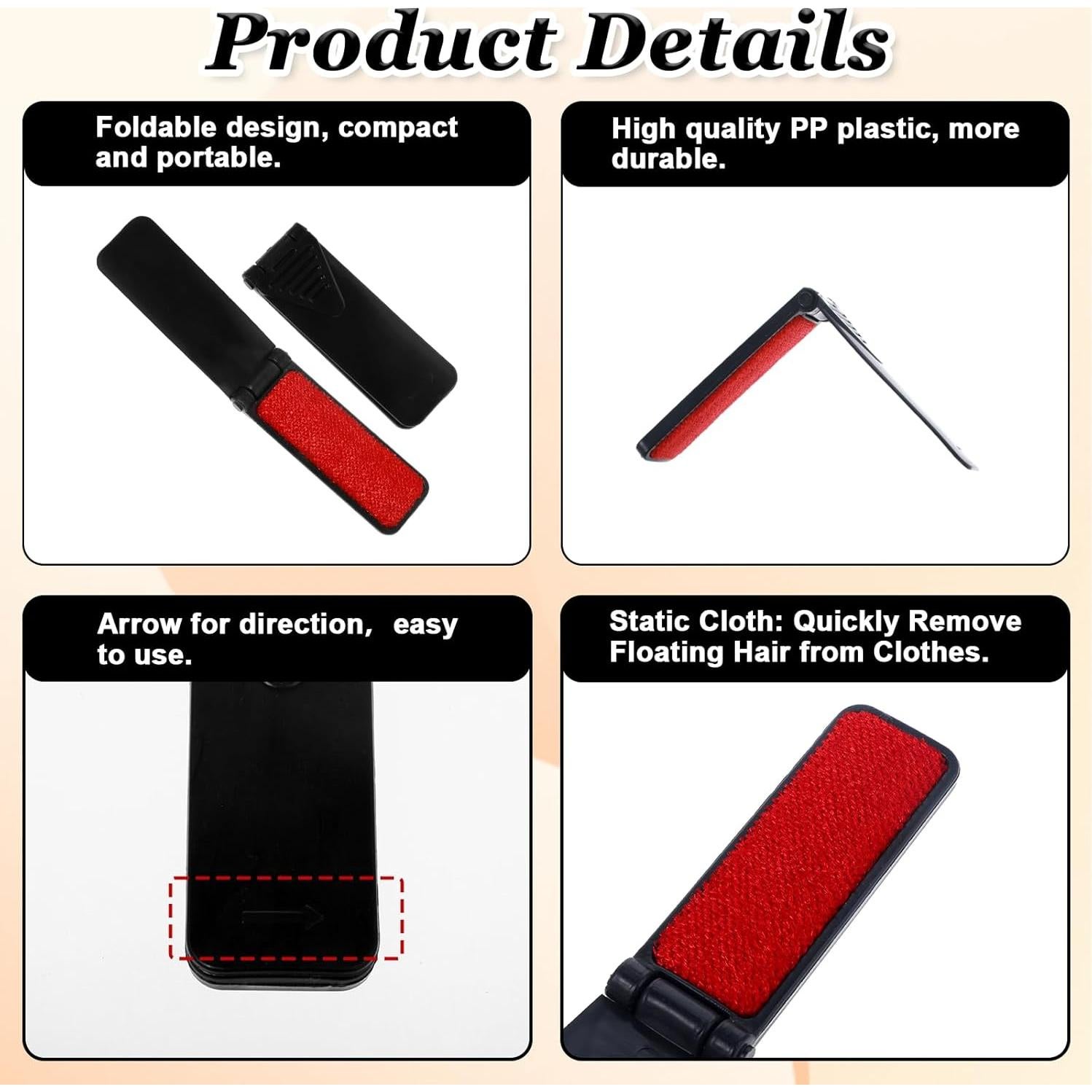 3 Cepillos Plegables para Pelusa de Ropa YQQYG - Portátiles