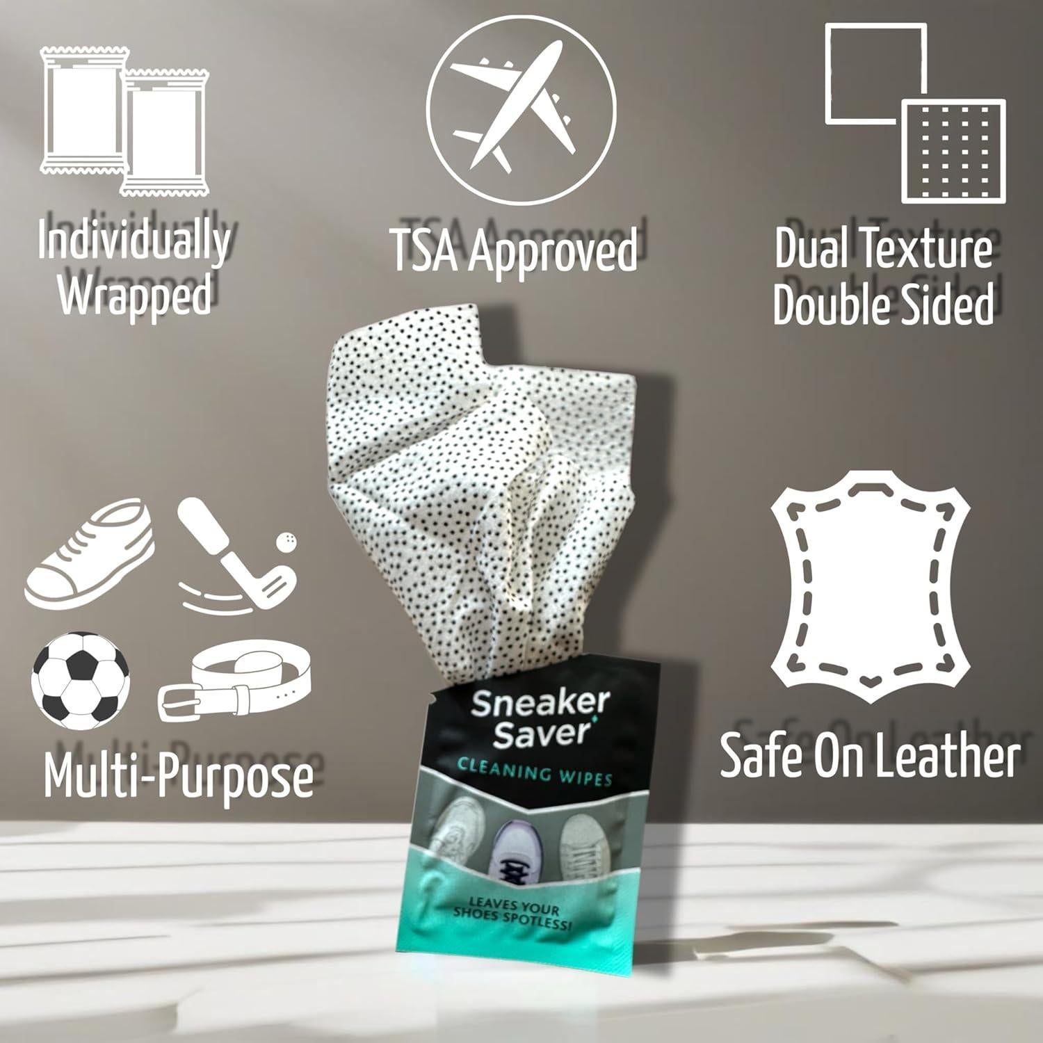 20 Toallitas de Limpieza Rápida ALAZCO para Zapatos - Viaje TSA