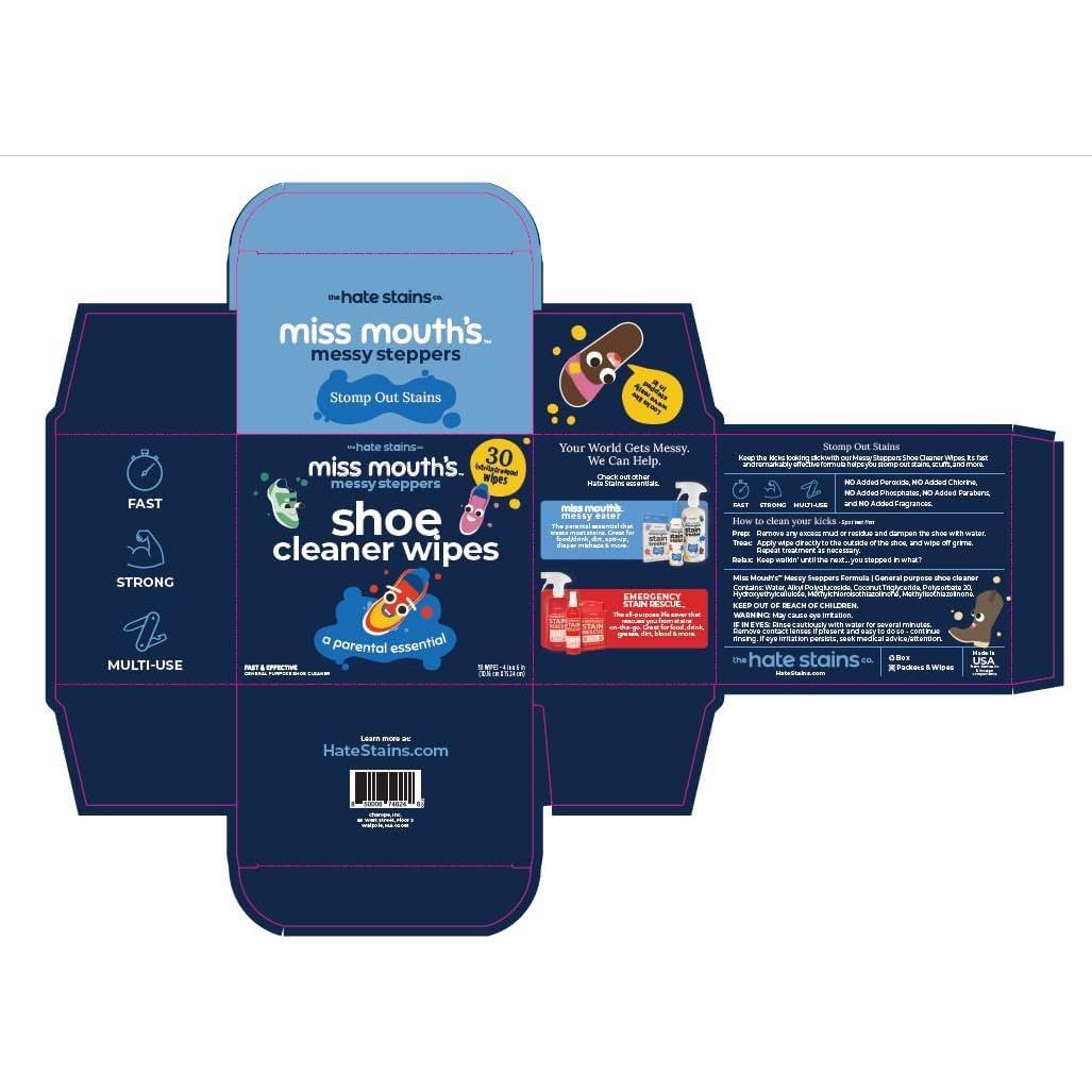 Limpiador de Zapatos Miss Mouth's Messy Steppers - 30 Toallitas