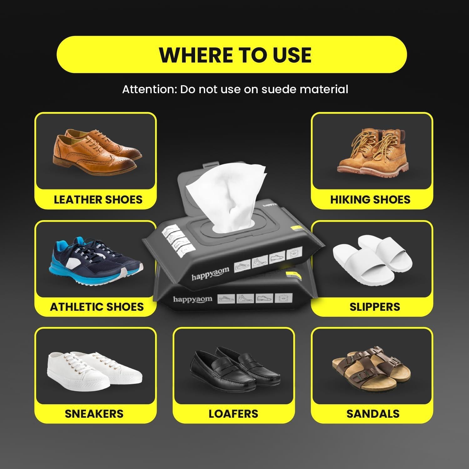 Paquete de 120 Toallitas de Limpieza para Zapatos Happyaom